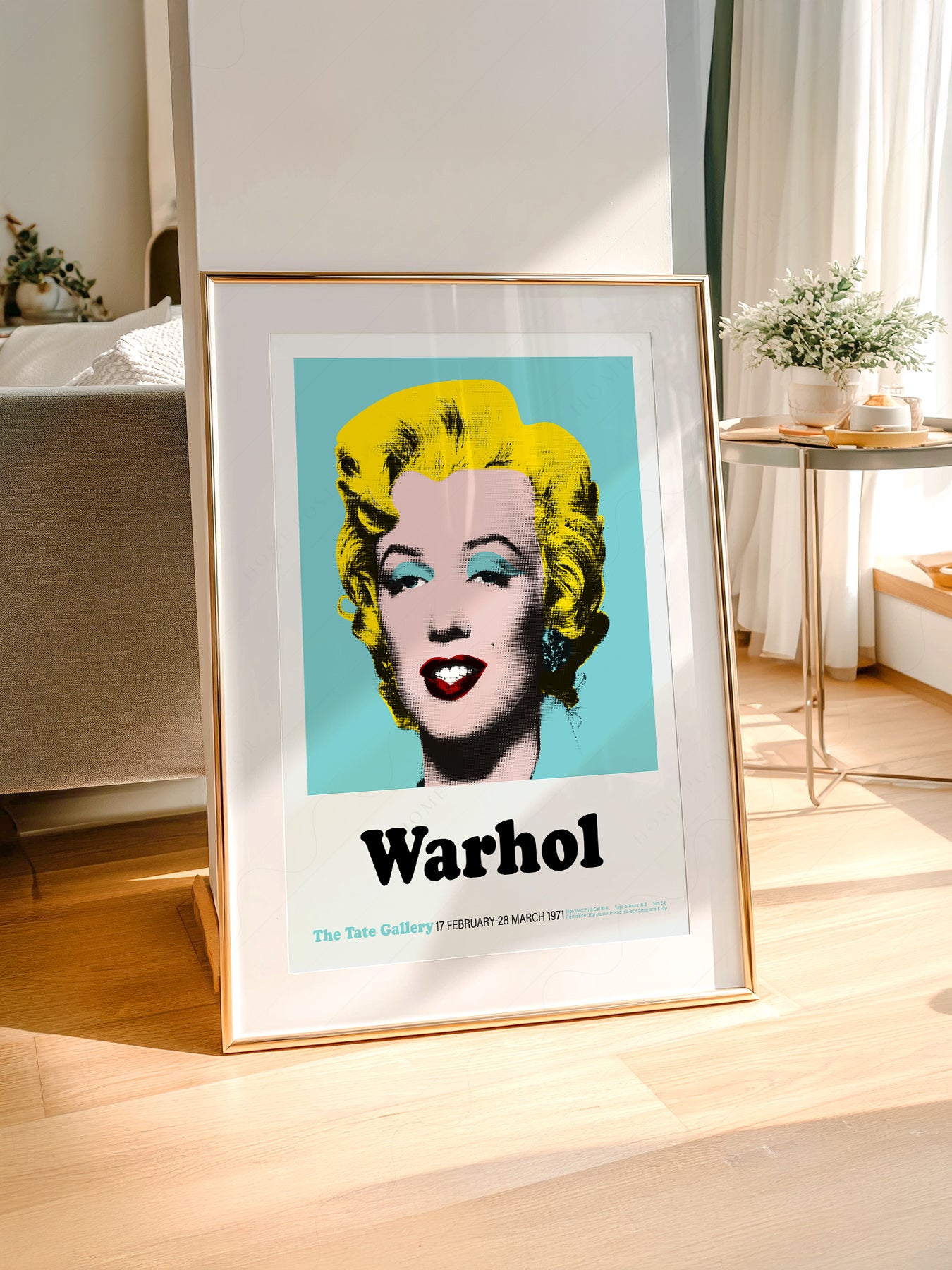 Gallery wall featuring Andy Warhol Marilyn Monroe Pop fine art print