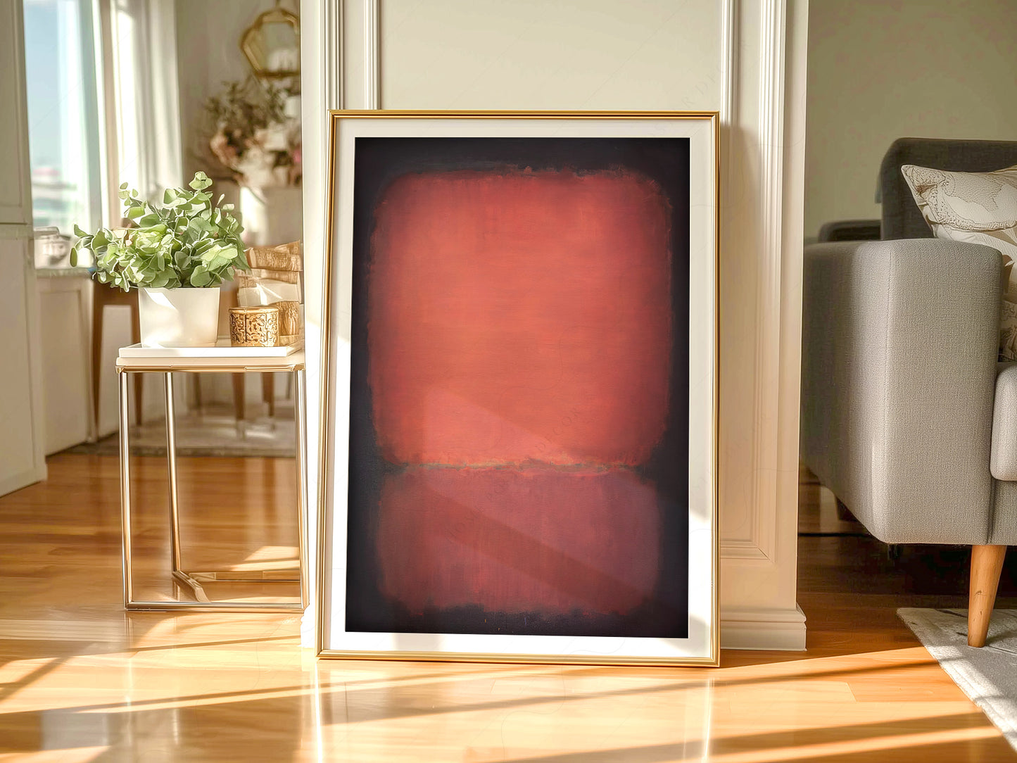 Mark Rothko wall art in a cozy home study or reading room