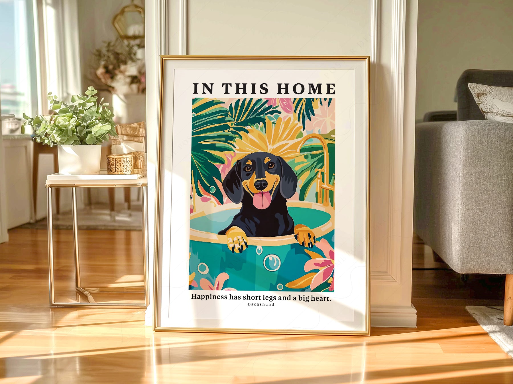 Dachshund Wall styled in a Scandinavian bedroom