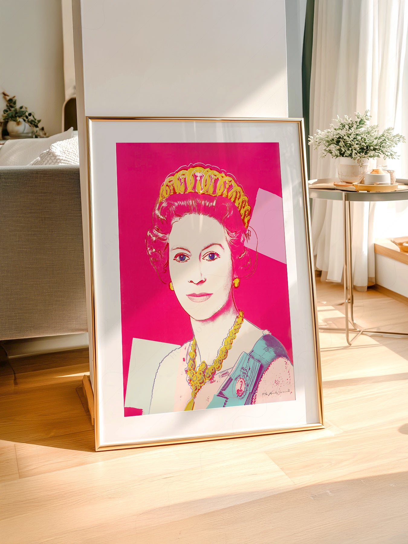 Andy Warhol art print styled in a Scandinavian bedroom