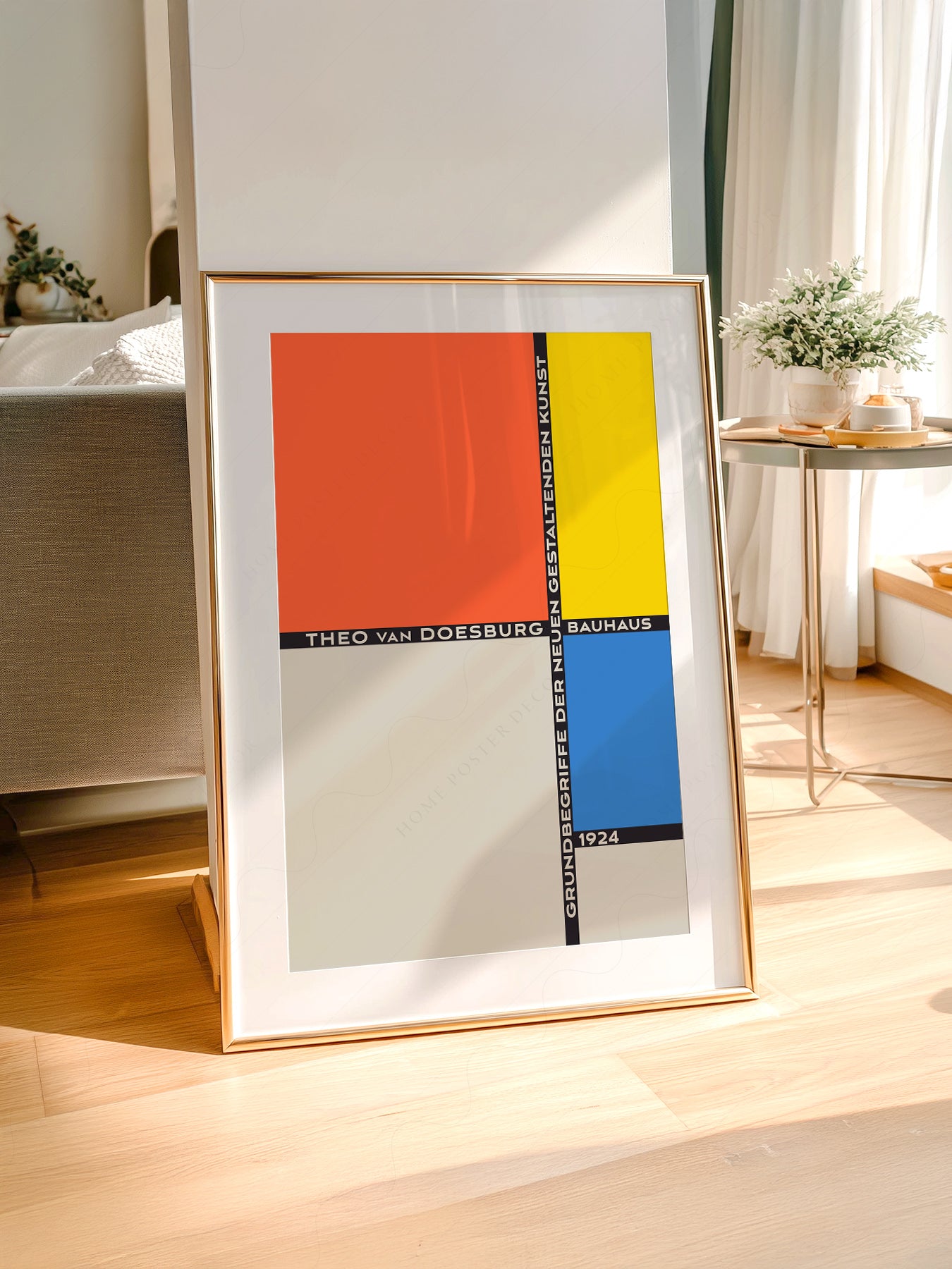 Theo van Doesburg Bauhaus 1924 styled in a Scandinavian bedroom