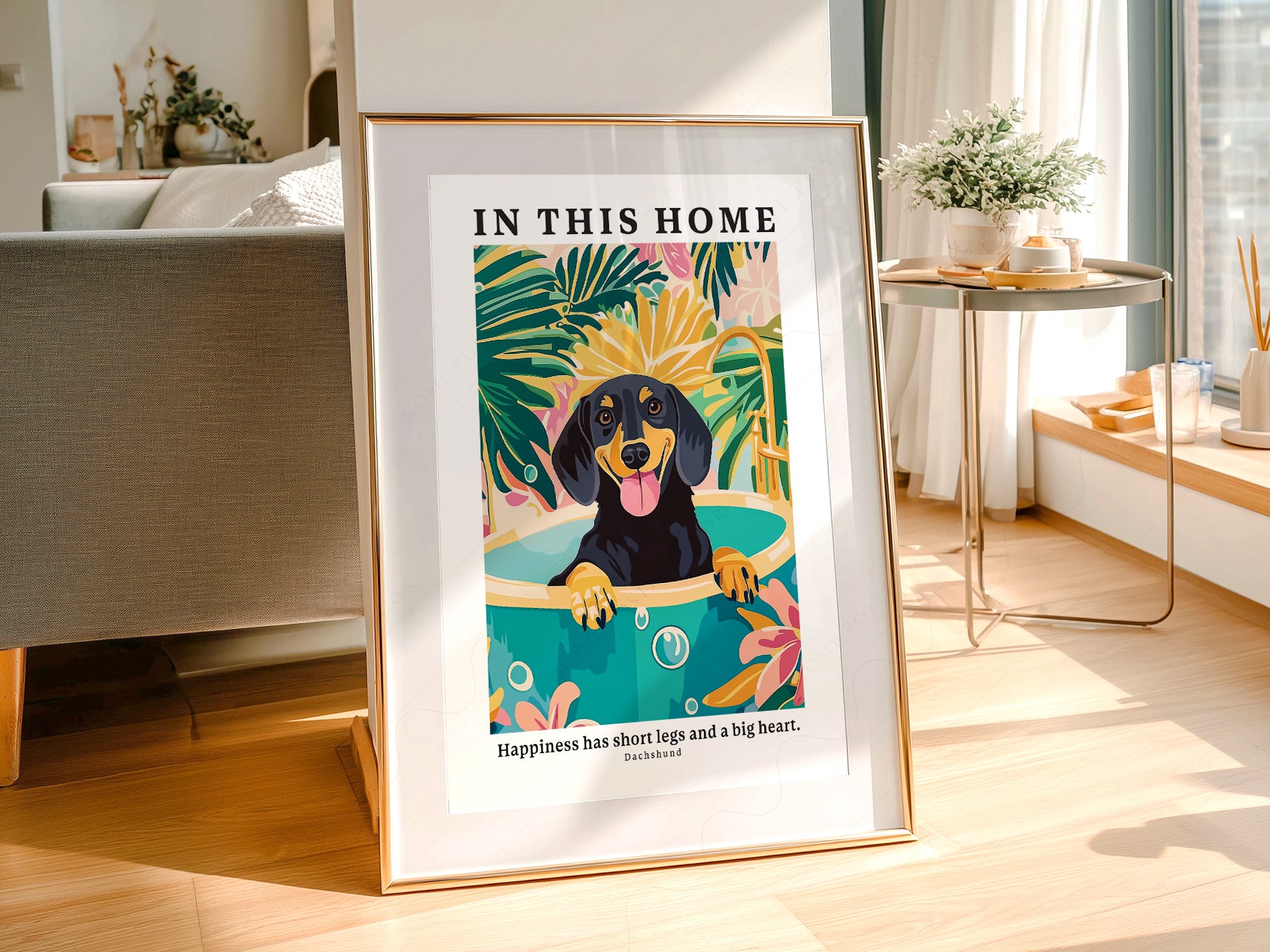 Gallery wall featuring Dachshund Wall fine art print