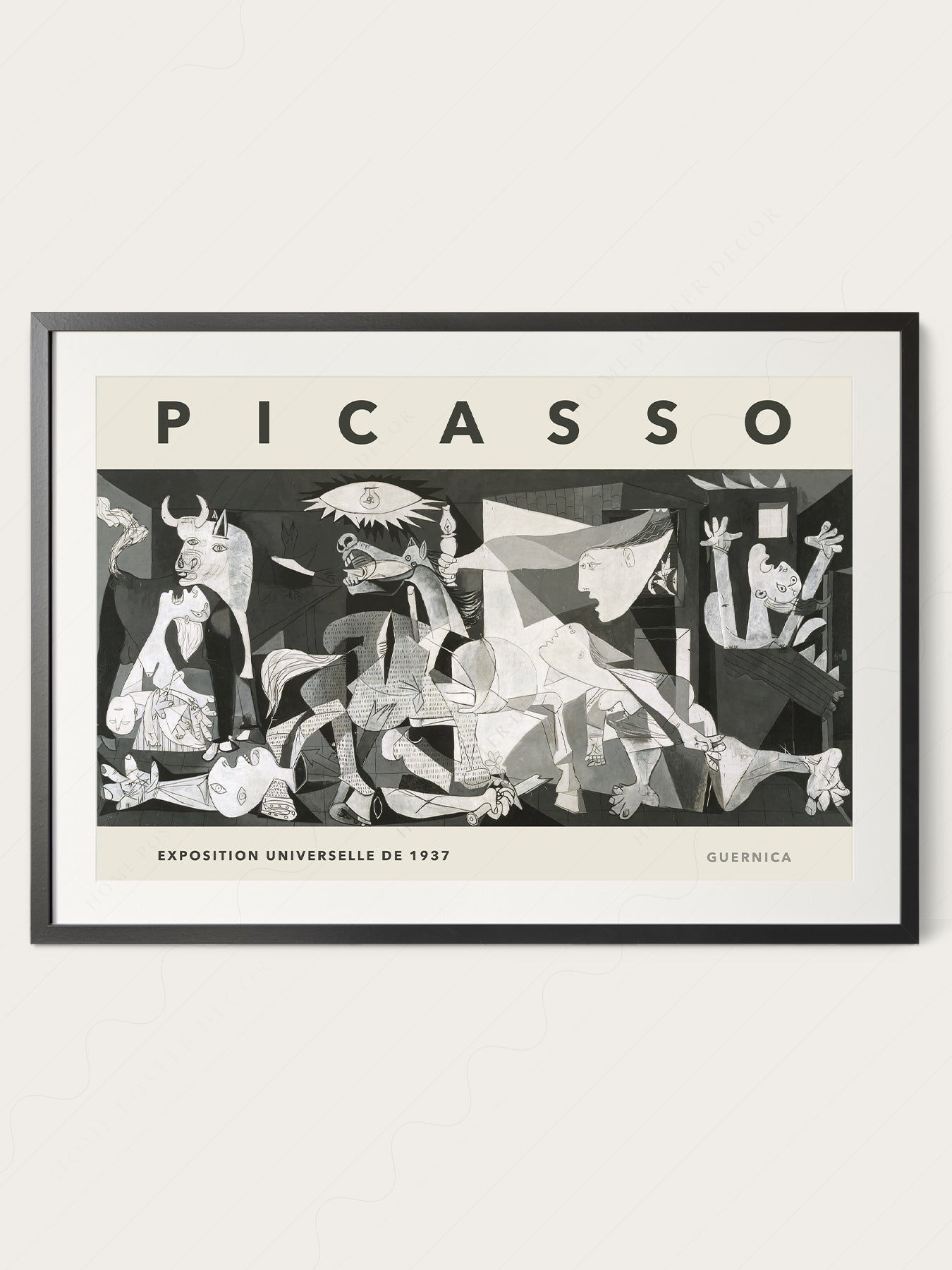 Gallery wall featuring Pablo Picasso Guernica Exhibition fine art print