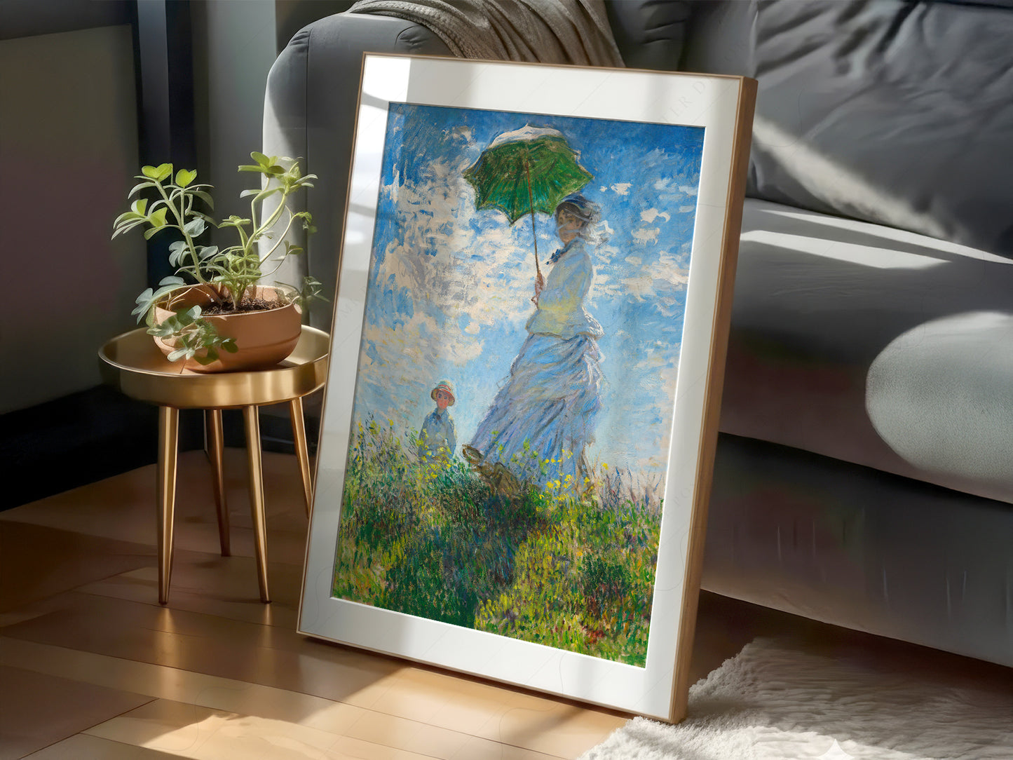 Claude Monet, Woman with a Parasol - Madame Monet and Her Son, 1875