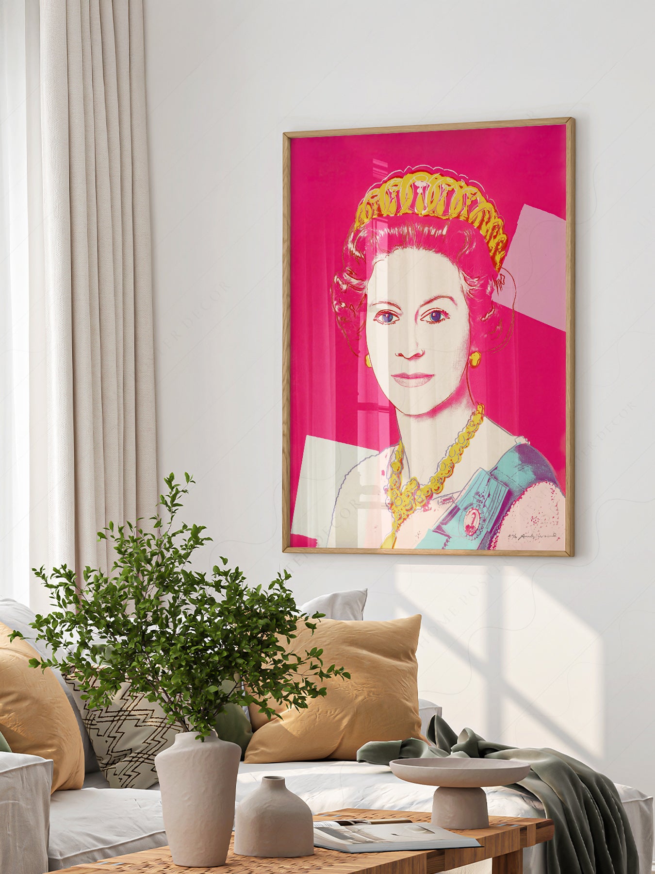 Close-up of Andy Warhol Queen Elizabeth II Pop archival print on Premium Matte Paper