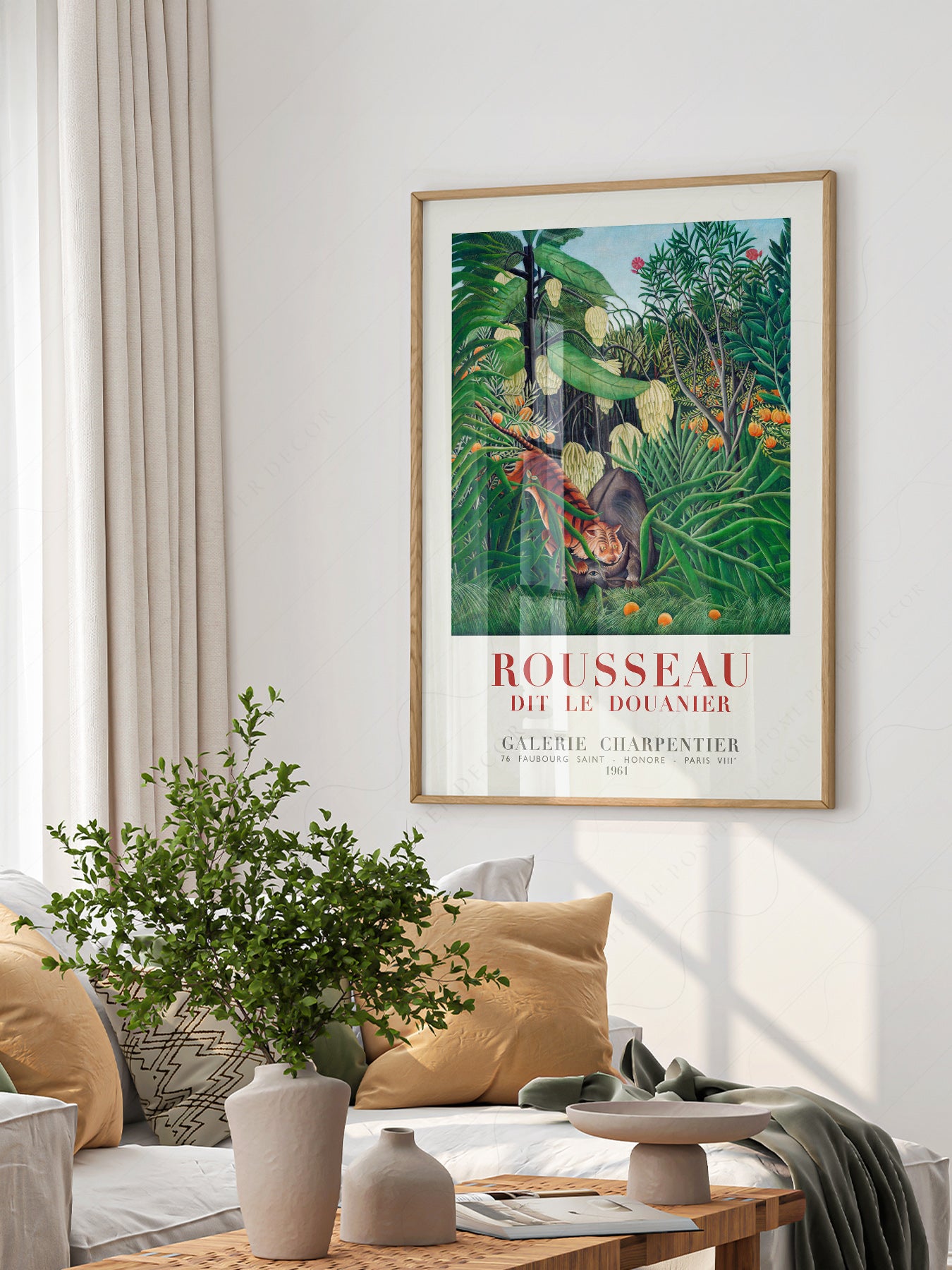 Close-up of Henri Rousseau Tiger in a Tropical Storm archival print on Premium Matte Paper