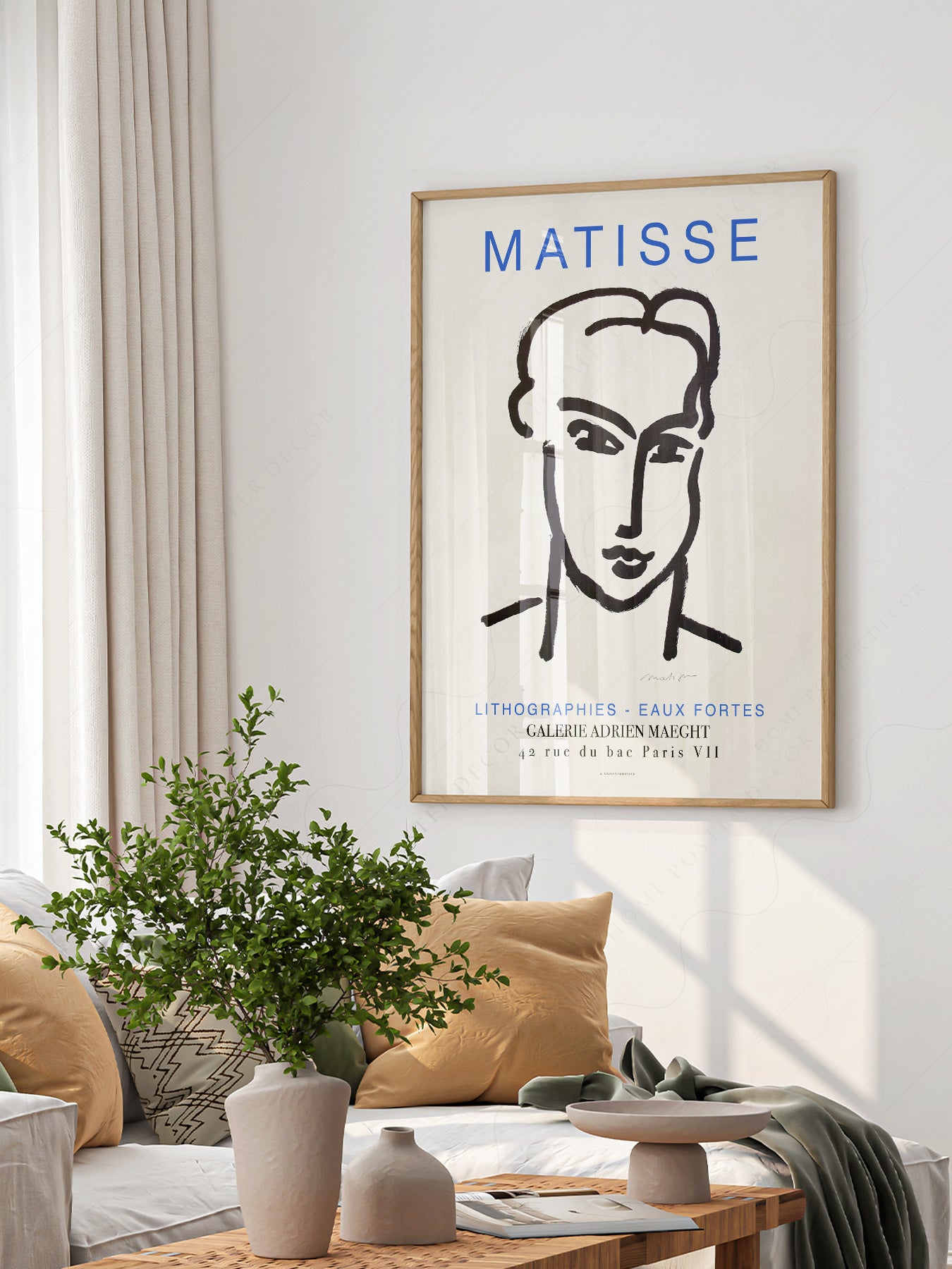 Henri Matisse Lithographies Exhibition Poster – Minimalist Line Art Print