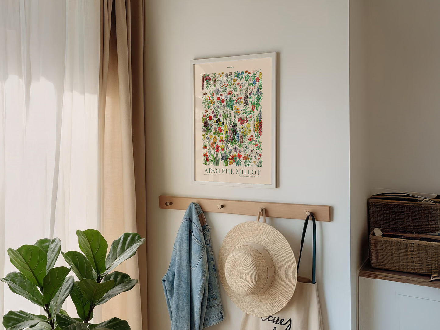 Adolphe Millot Poster, Vintage Floral Illustration Prints