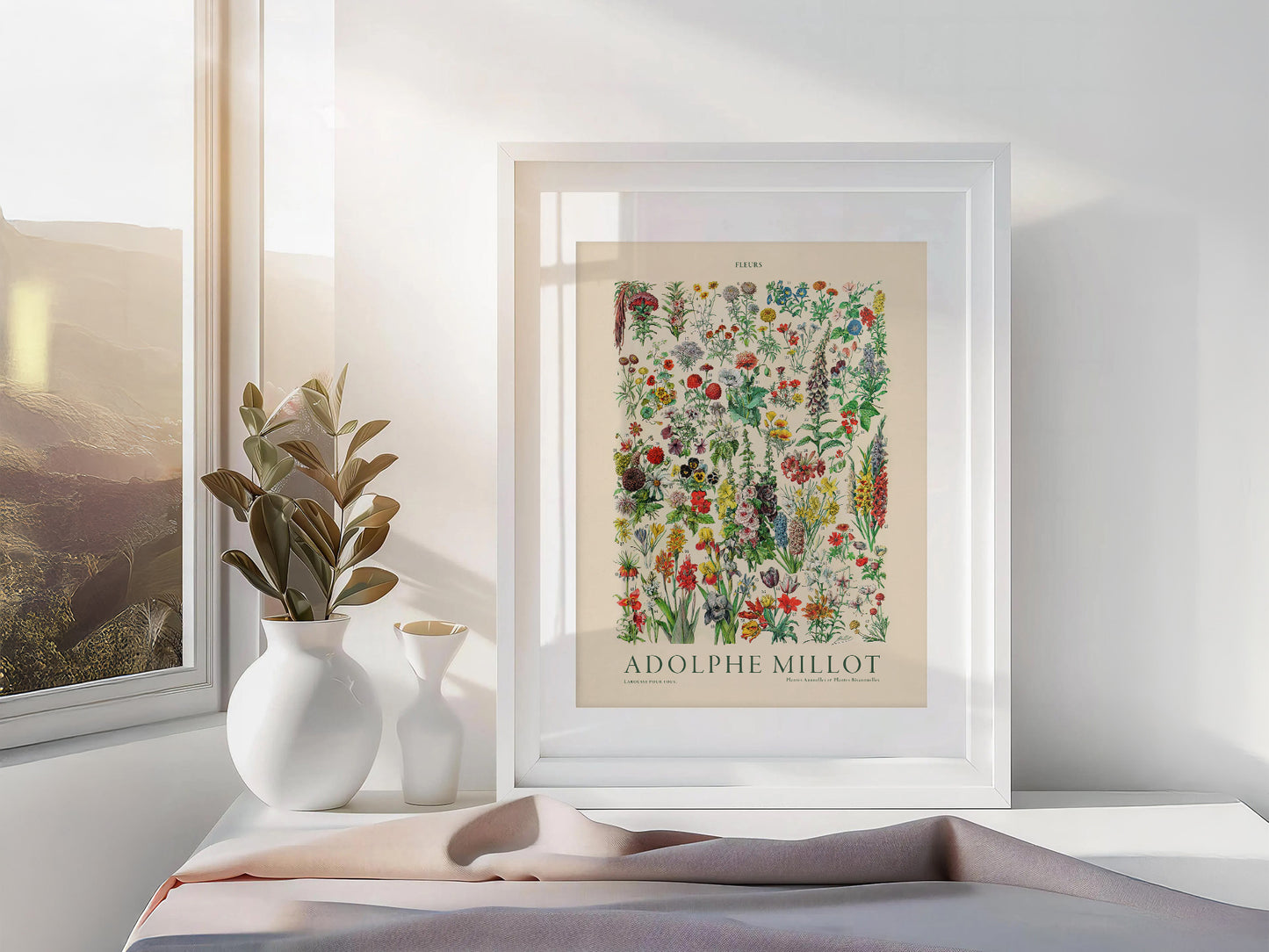 Adolphe Millot Poster, Vintage Floral Illustration Prints