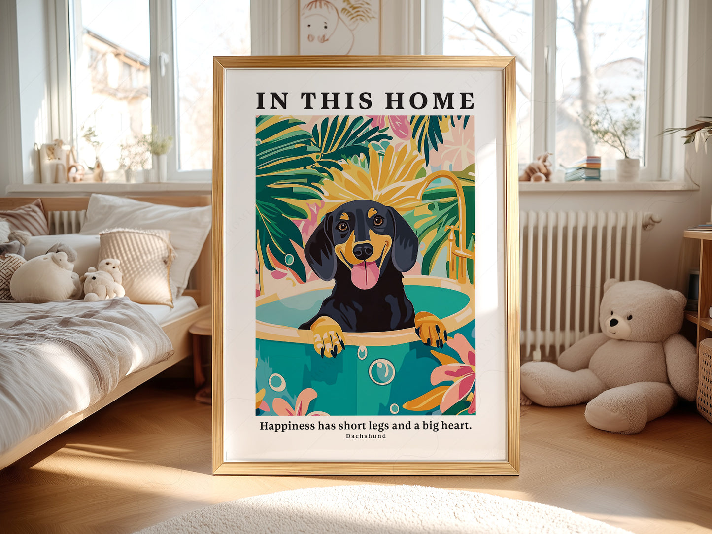 Close-up of Dachshund Wall archival print on Premium Matte Paper