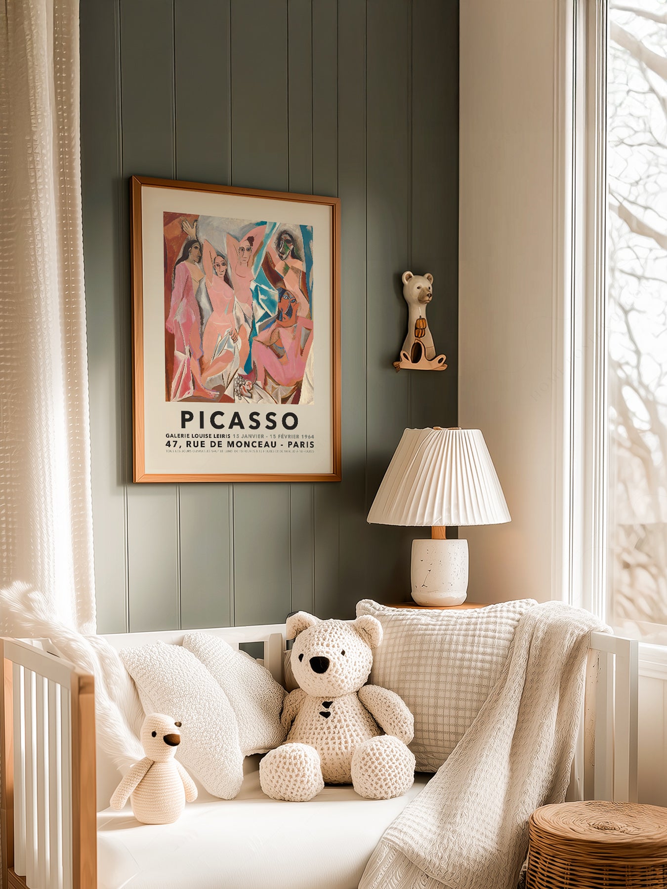 Pablo Picasso Les Demoiselles d'Avignon in a light-filled Japandi-inspired living space