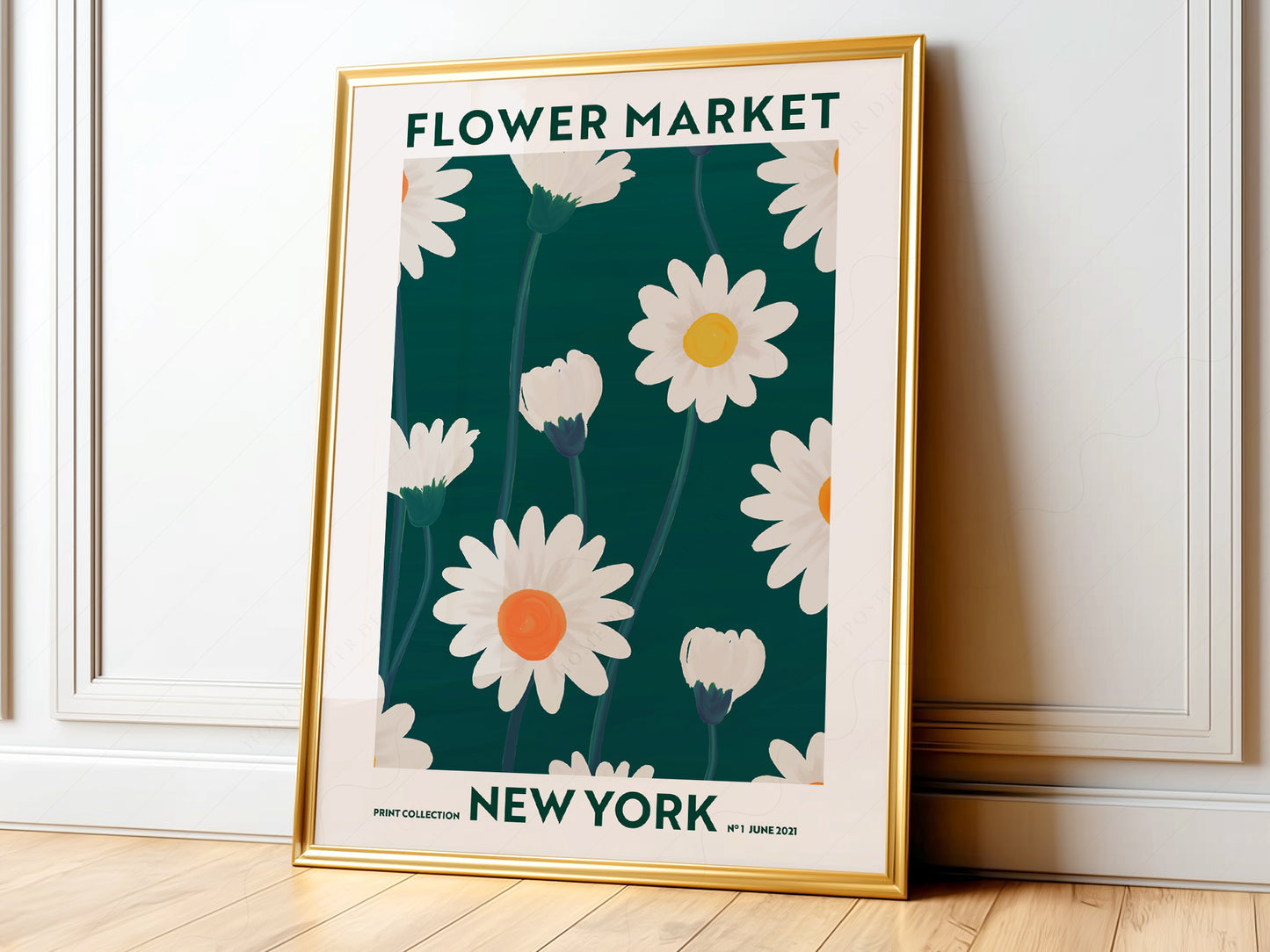 Flower Market New York, Famous City Poster, Travel Gift Idea, Floral Wall Art