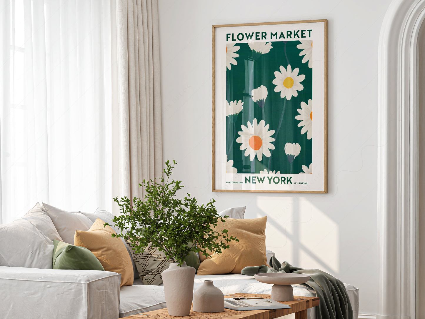 Flower Market New York, Famous City Poster, Travel Gift Idea, Floral Wall Art