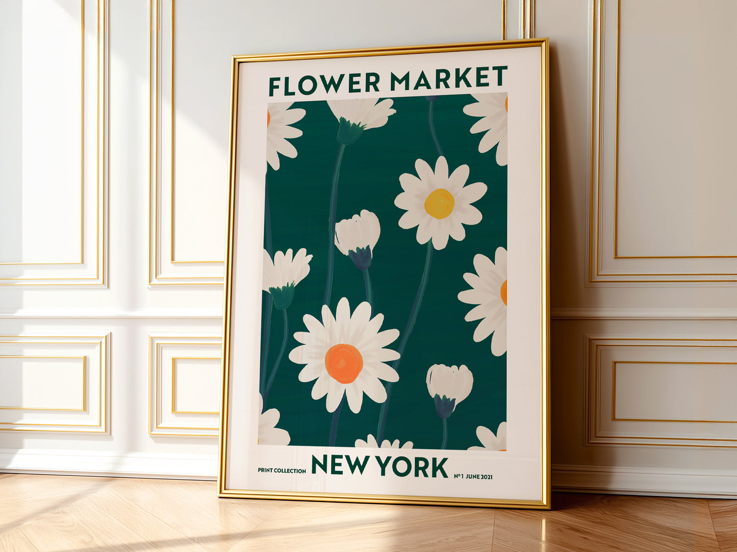 Flower Market New York, Famous City Poster, Travel Gift Idea, Floral Wall Art