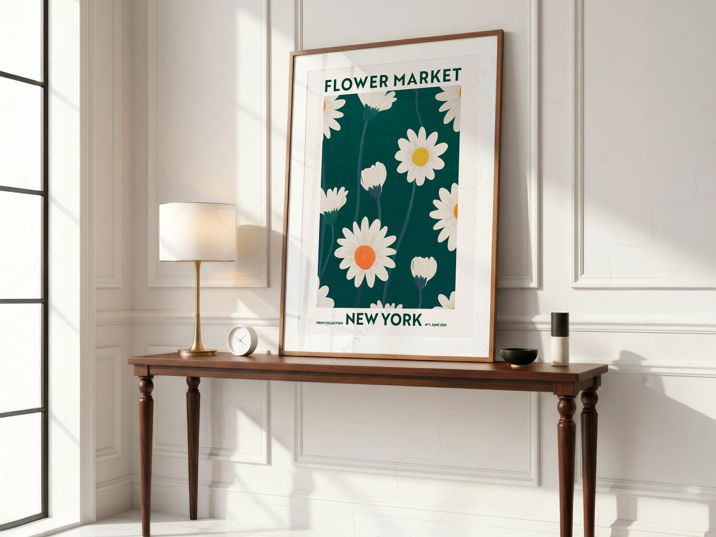 Flower Market New York, Famous City Poster, Travel Gift Idea, Floral Wall Art