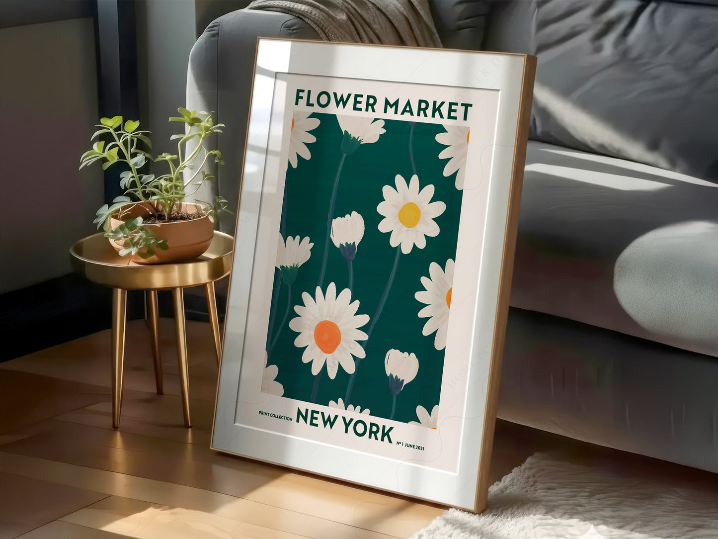 Flower Market New York, Famous City Poster, Travel Gift Idea, Floral Wall Art