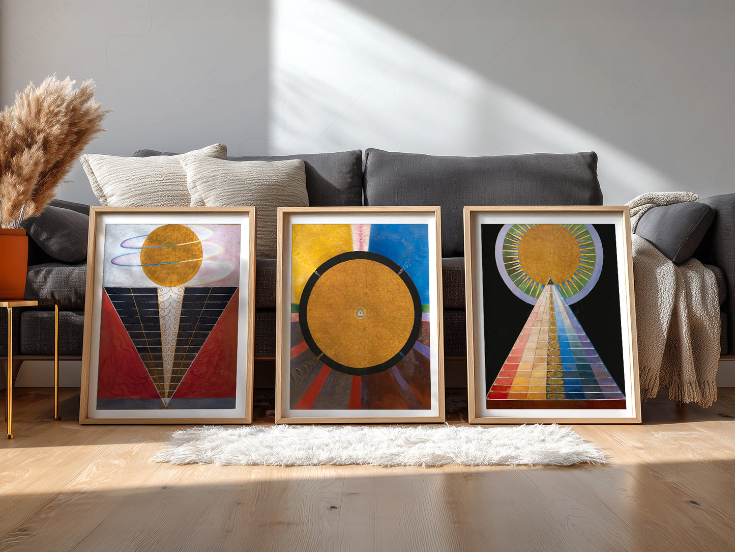 Hilma Af Klint, Set of 3 Posters, Altarpiece series, The Humanity reaching to divinity, Union Art, Beyond the visible