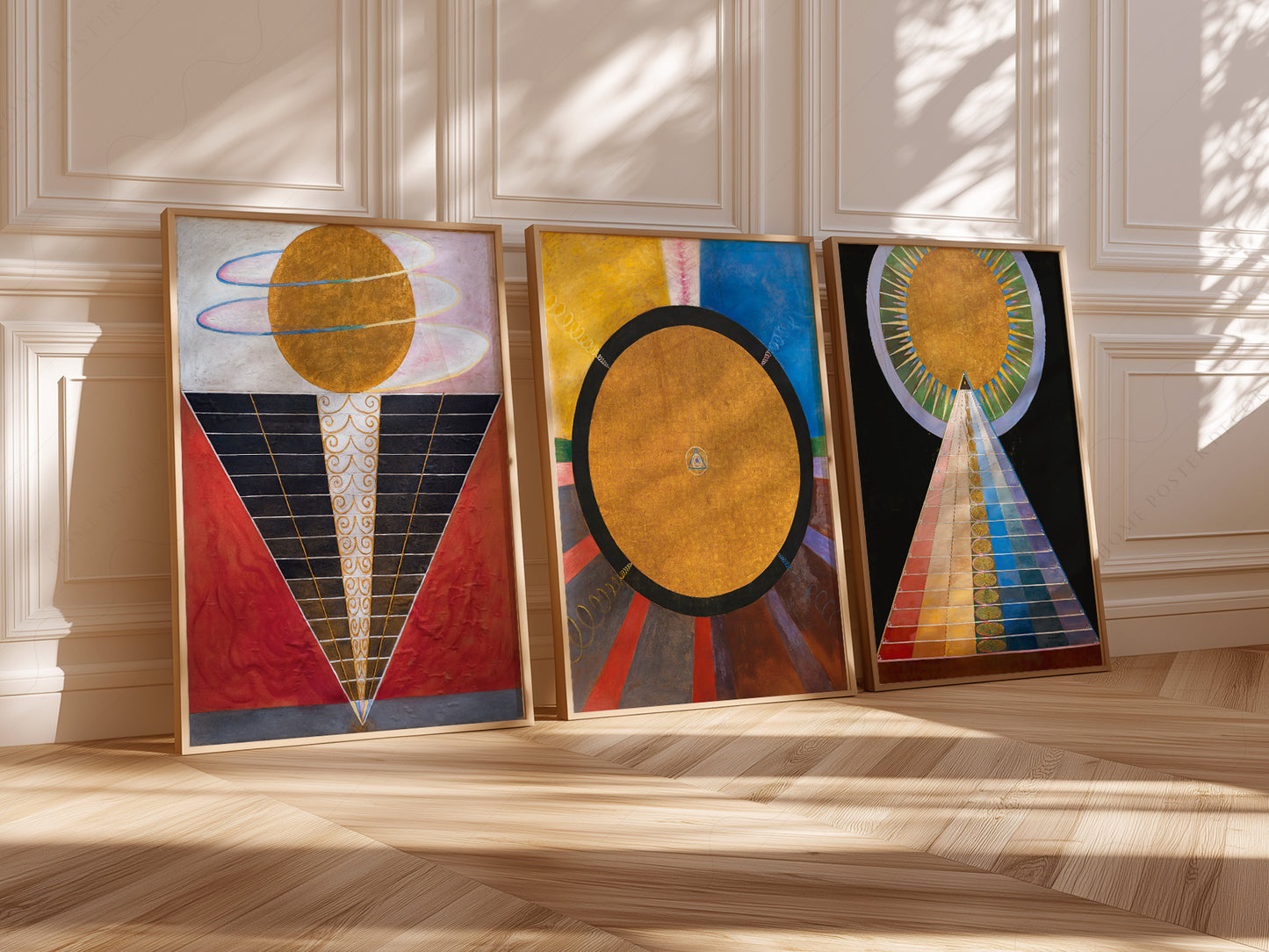 Hilma Af Klint, Set of 3 Posters, Altarpiece series, The Humanity reaching to divinity, Union Art, Beyond the visible