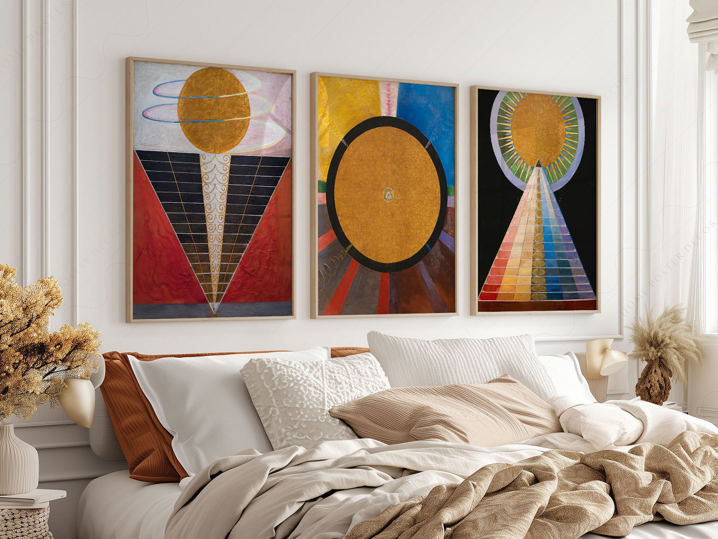 Hilma Af Klint, Set of 3 Posters, Altarpiece series, The Humanity reaching to divinity, Union Art, Beyond the visible