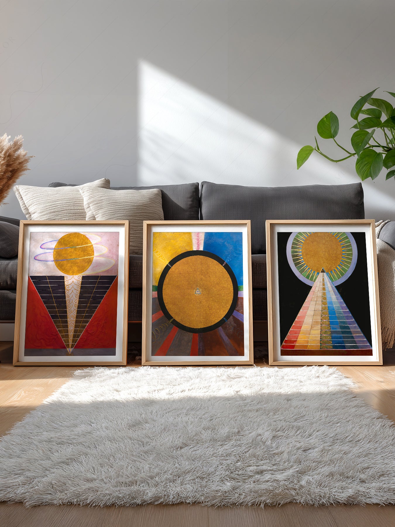 Gallery wall featuring Hilma af Klint Altarpiece Set of 3 fine art print