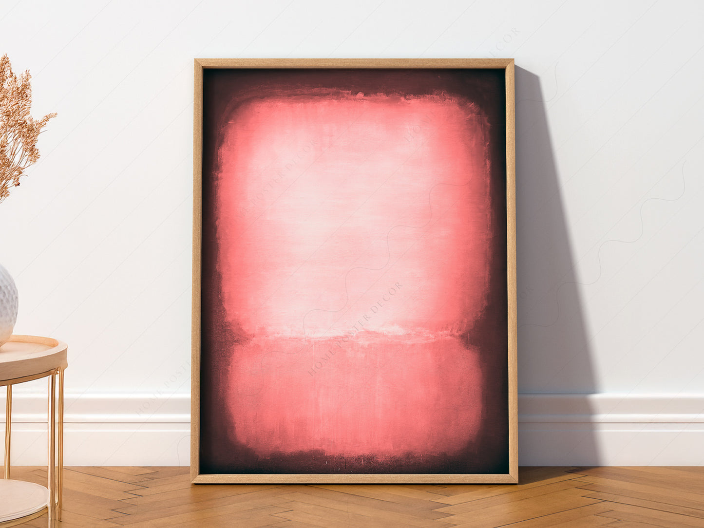 Multiple size options for Mark Rothko Untitled Pink and Black wall art print display