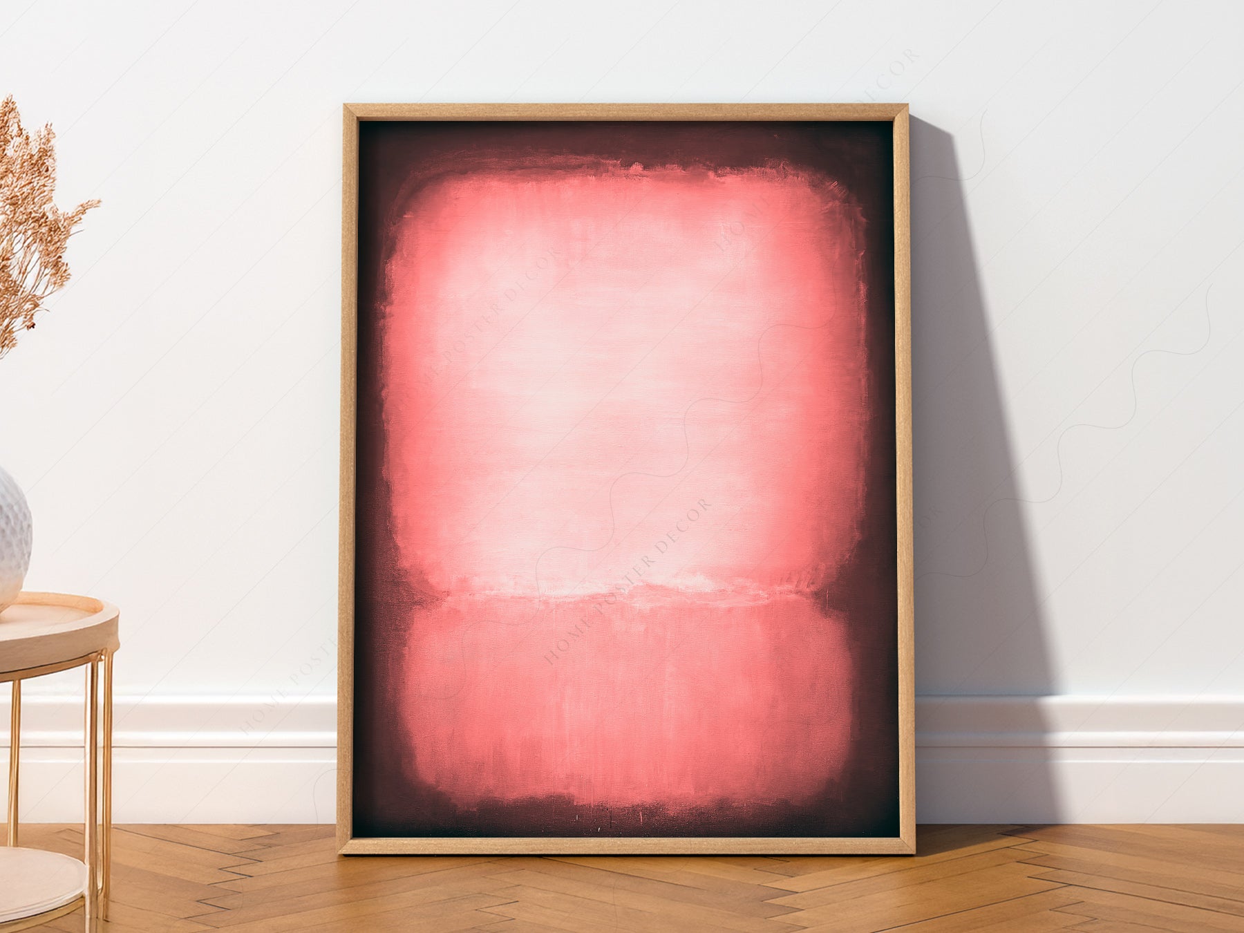 Multiple size options for Mark Rothko Untitled Pink and Black wall art print display