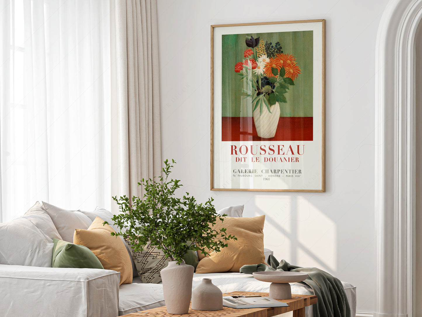 Henri Rousseau Bouquet of Flowers print on 100% Cotton Matte Paper – texture detail