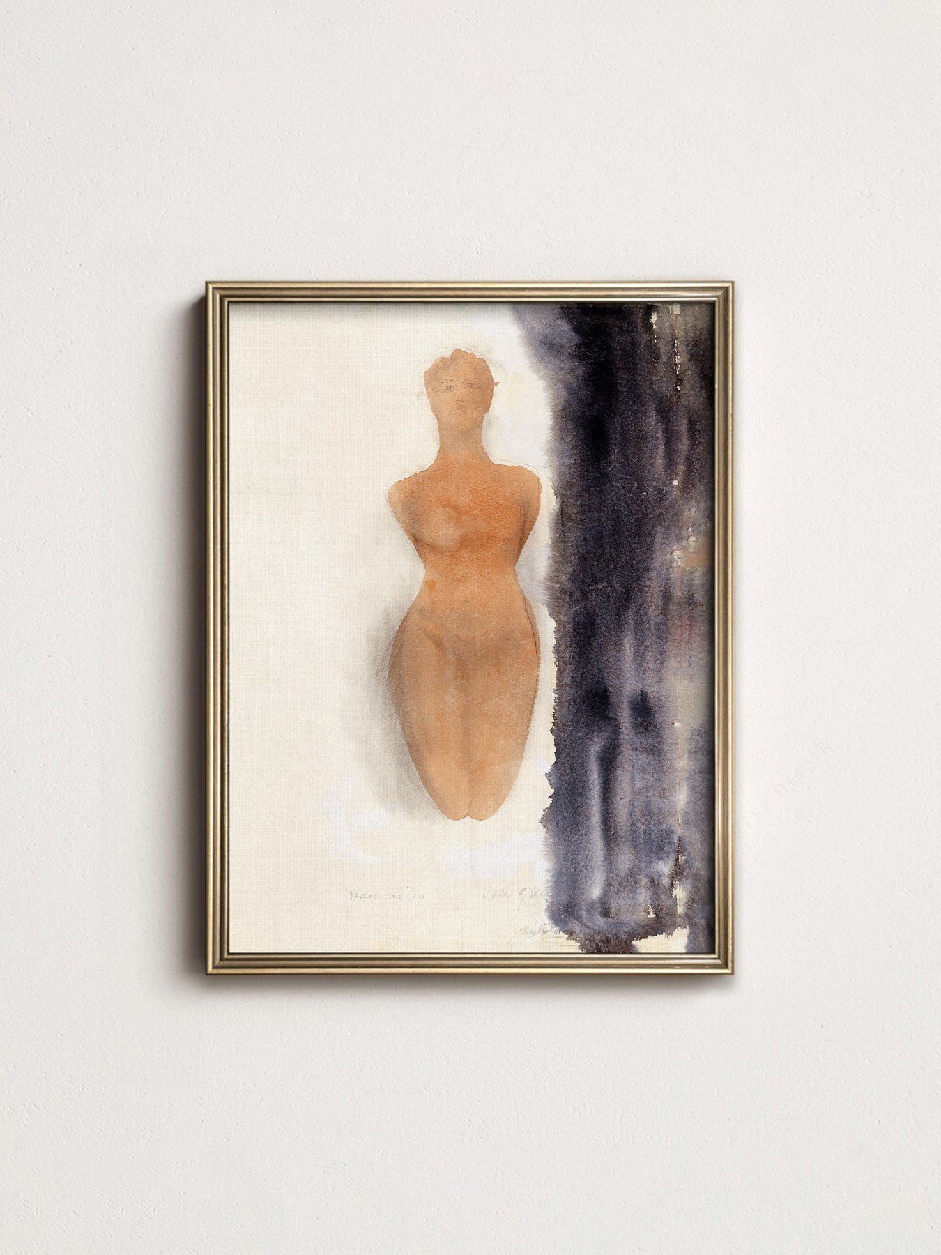 Auguste Rodin Nude Figure Watercolor Print – Classic Fine Art Poster