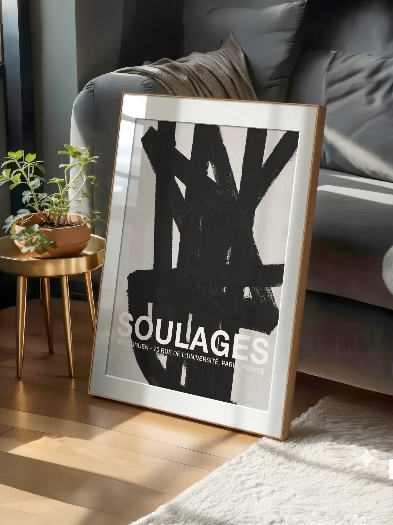 Pierre Soulages Berggruen Exhibition Poster – Abstract Modern Wall Art