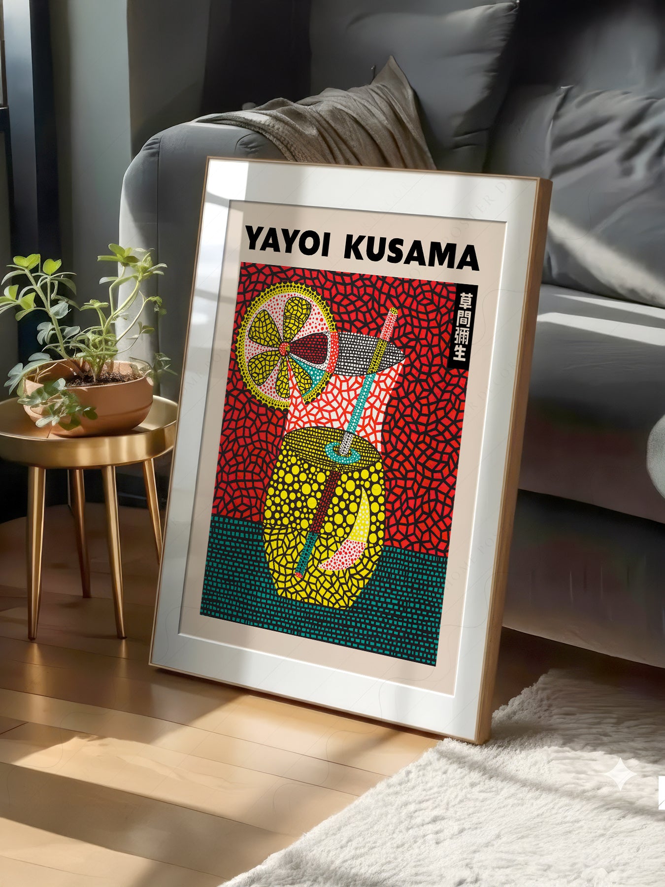 Yayoi Kusama Summer Cocktail print on 100% Cotton Matte Paper – texture detail