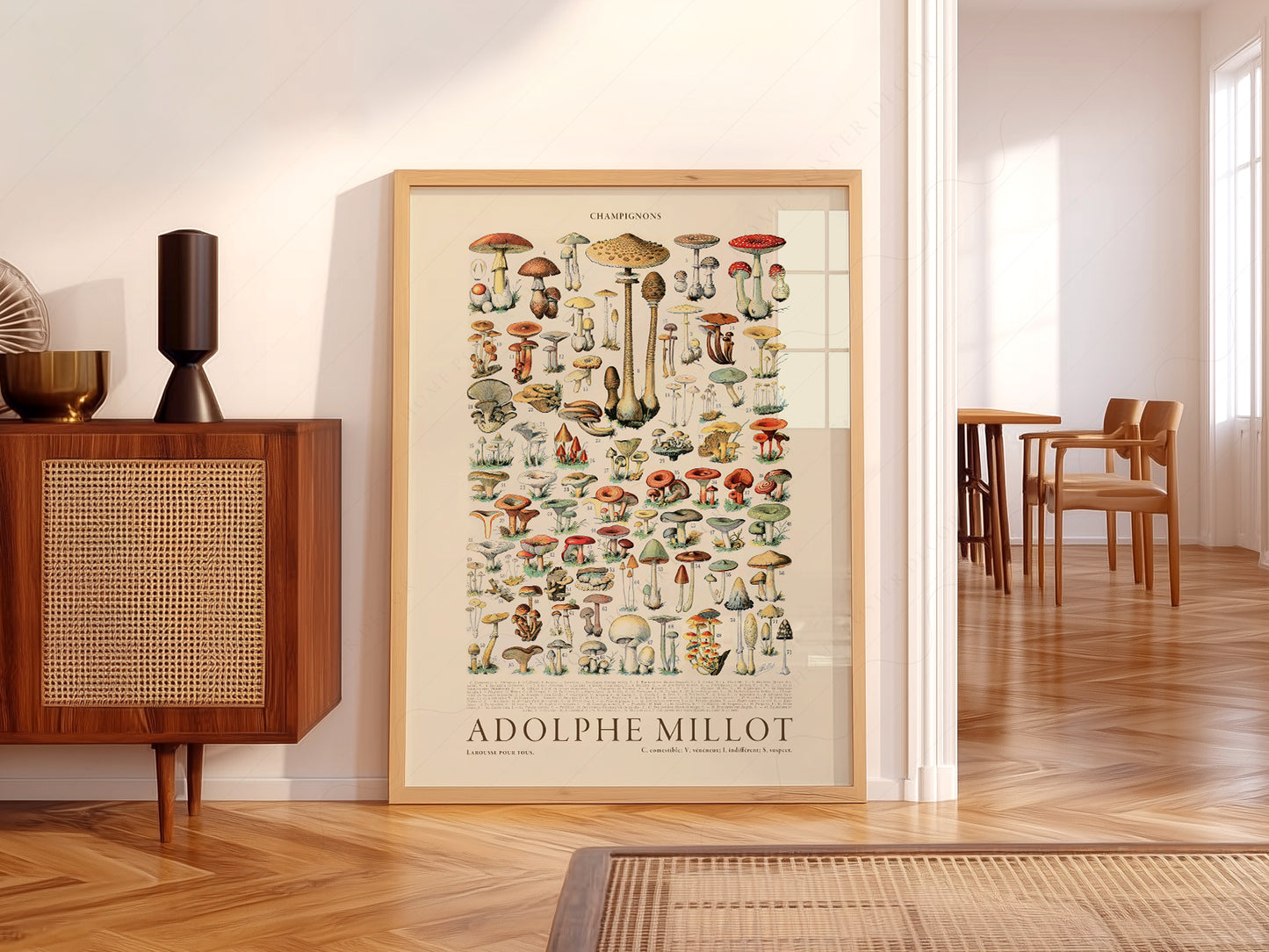 Adolphe Millot Poster, Vintage Mushrooms Illustration Prints