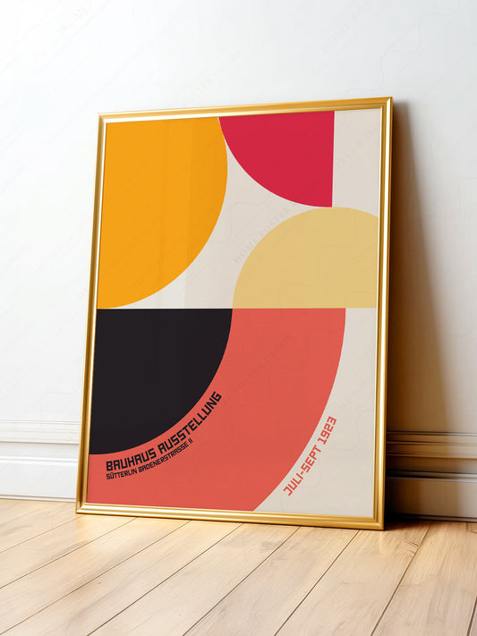 Bauhaus Ausstellung 1923 Exhibition wall art print displayed in a bright modern living room