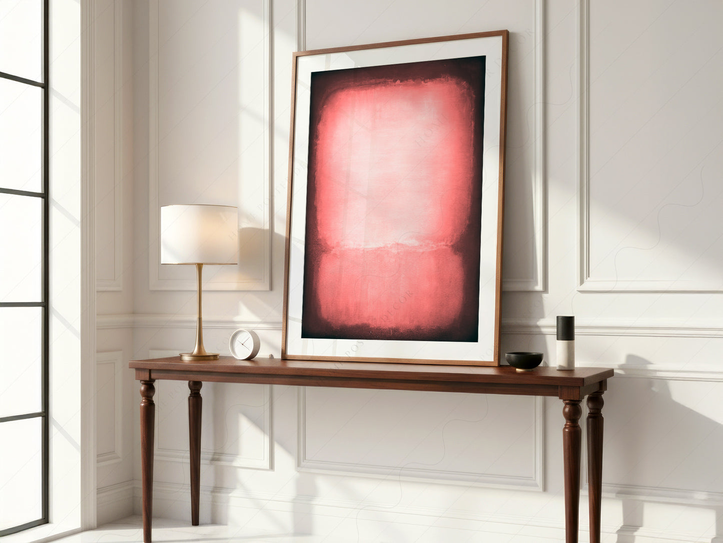 Gallery wall featuring Mark Rothko Untitled Pink and Black fine art print