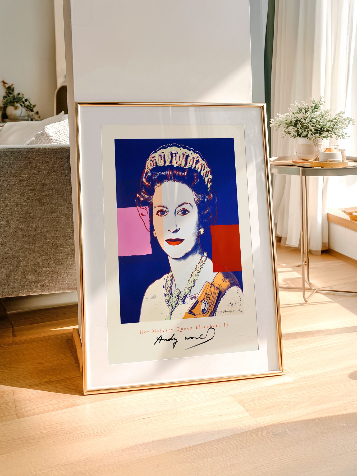 Andy Warhol art print styled in a Scandinavian bedroom