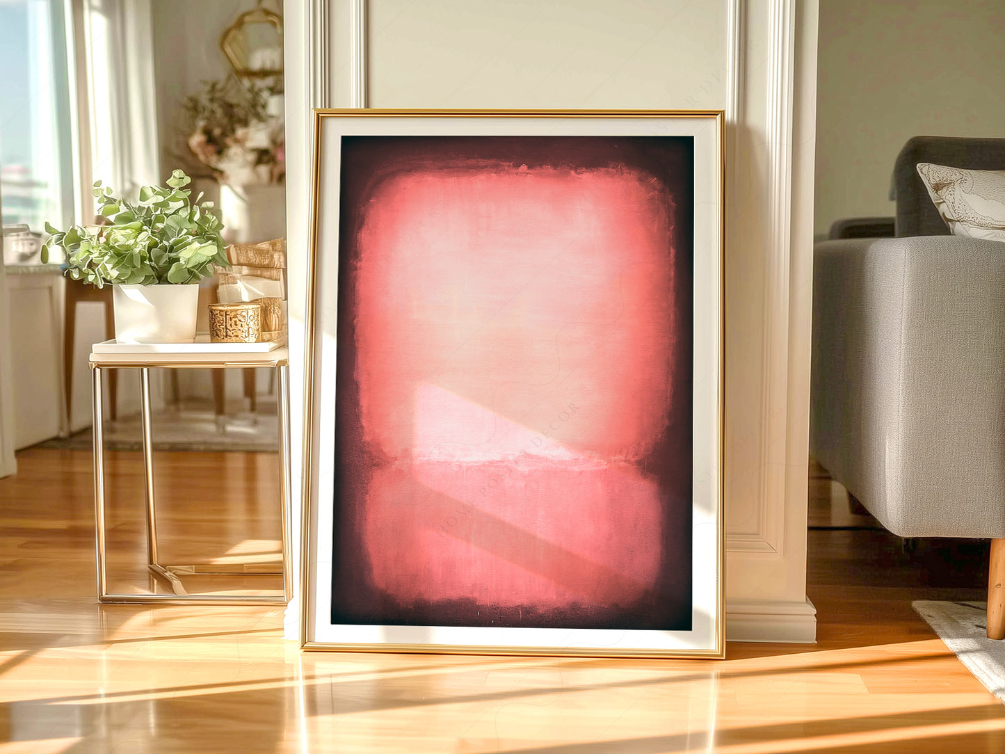 Close-up of Mark Rothko Untitled Pink and Black archival print on Premium Matte Paper