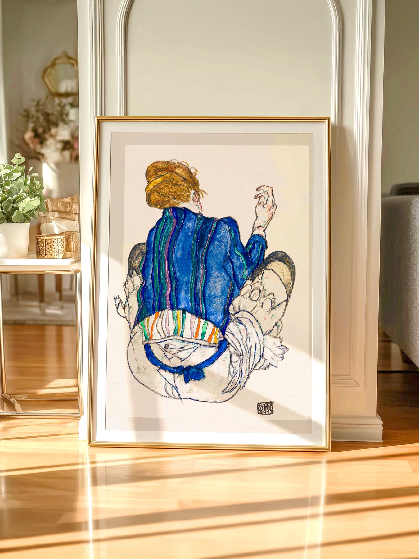 Gallery wall featuring Egon Schiele Seated Woman Back View 1917 fine art print