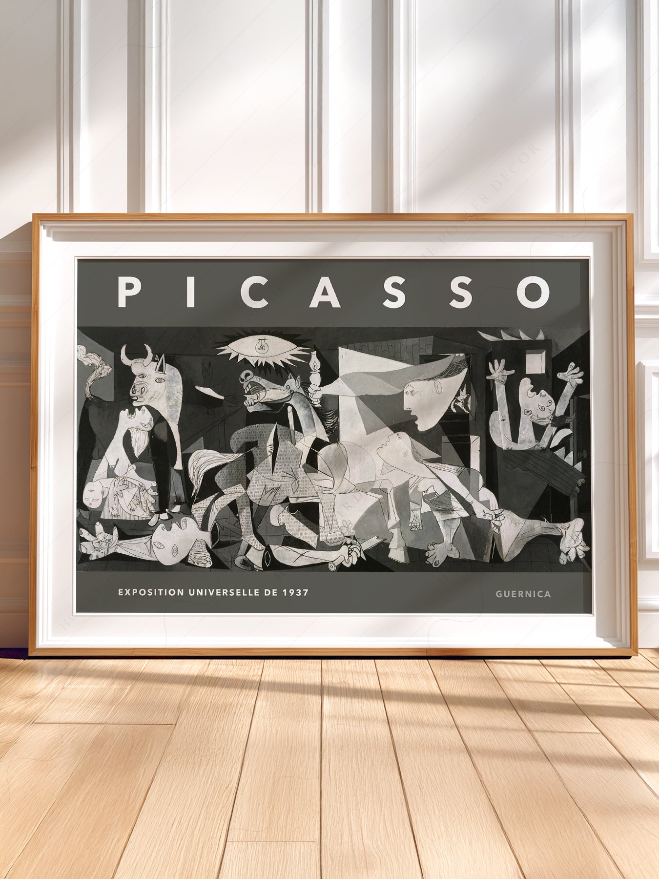 Pablo Picasso wall art in a cozy home study or reading room