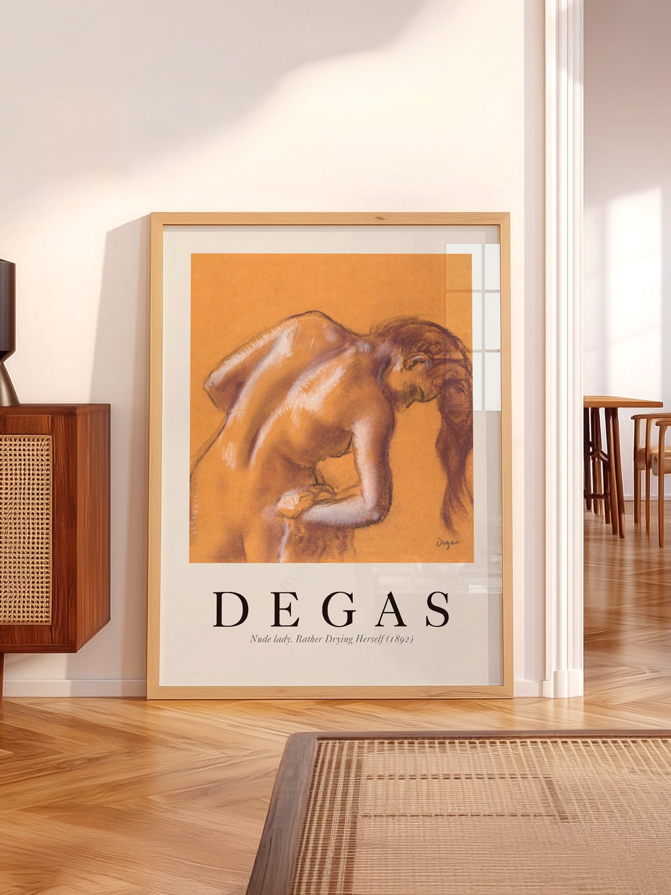 Edgar Degas wall art in a cozy home study or reading room