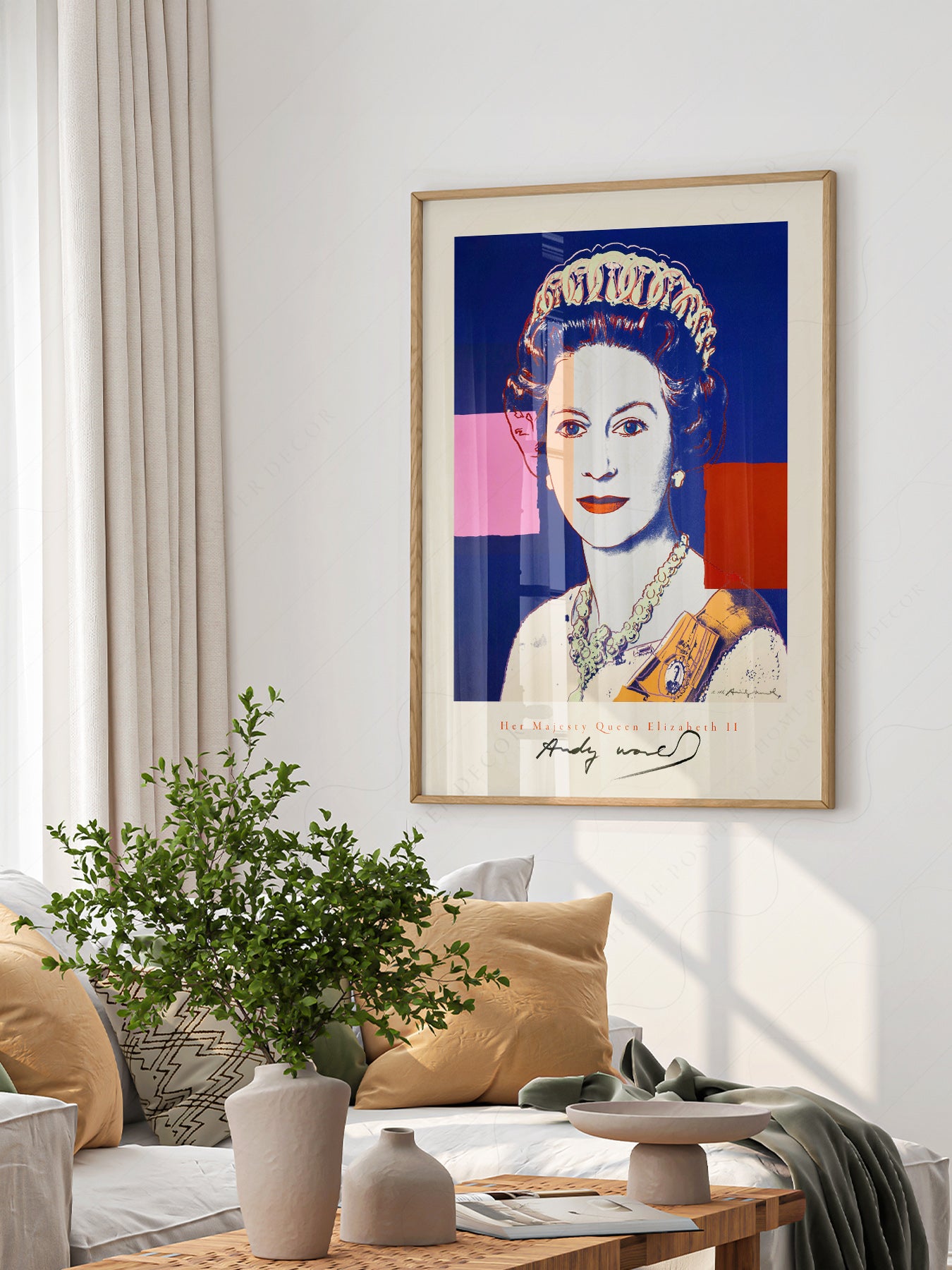 Close-up of Andy Warhol Queen Elizabeth II Pop archival print on Premium Matte Paper