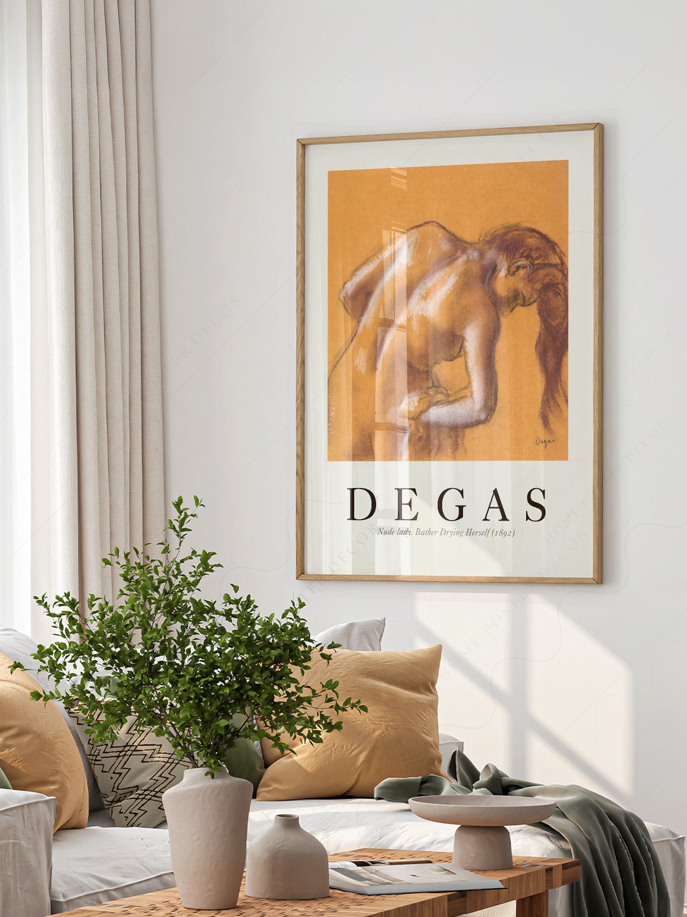 Close-up of Edgar Degas Bather Drying Herself archival print on Premium Matte Paper