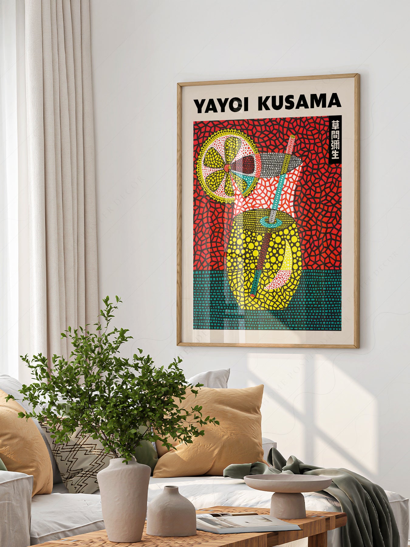 Close-up of Yayoi Kusama Summer Cocktail archival print on Premium Matte Paper