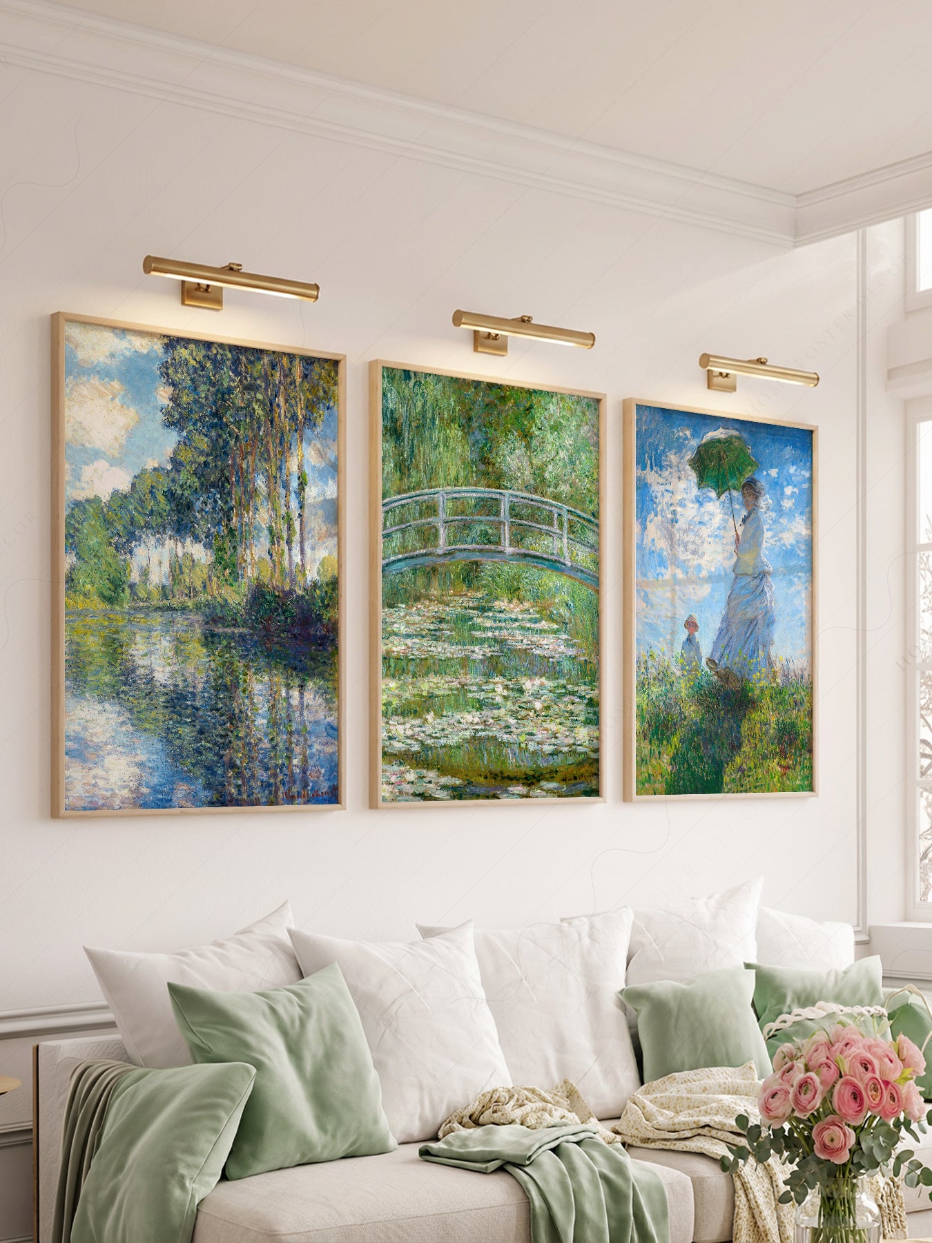 Close-up of Claude Monet Set of 3 Prints archival print on Premium Matte Paper