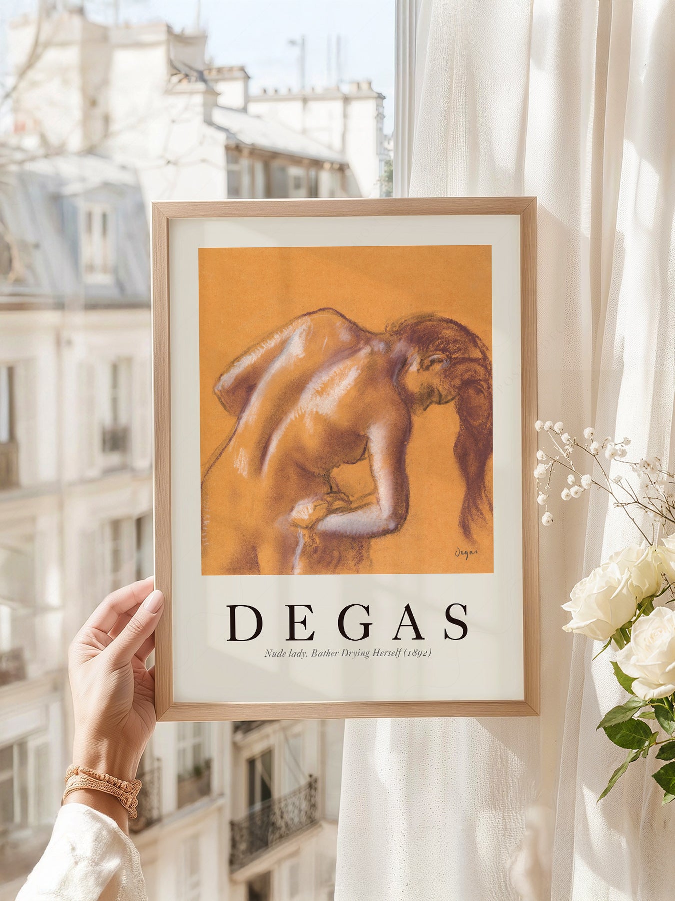 Edgar Degas art print as wall decor in a minimalist home office