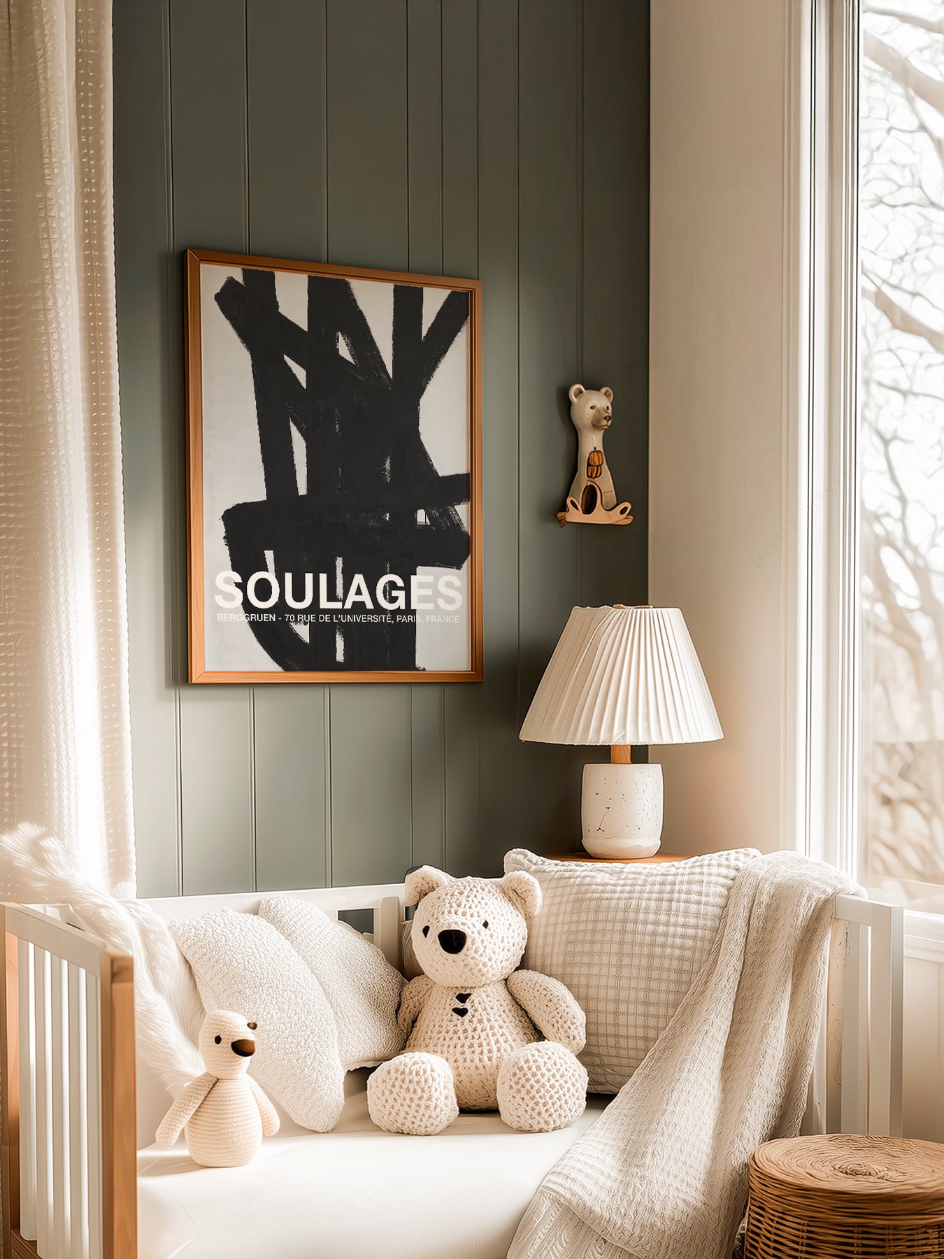 Pierre Soulages Berggruen Exhibition Poster – Abstract Modern Wall Art