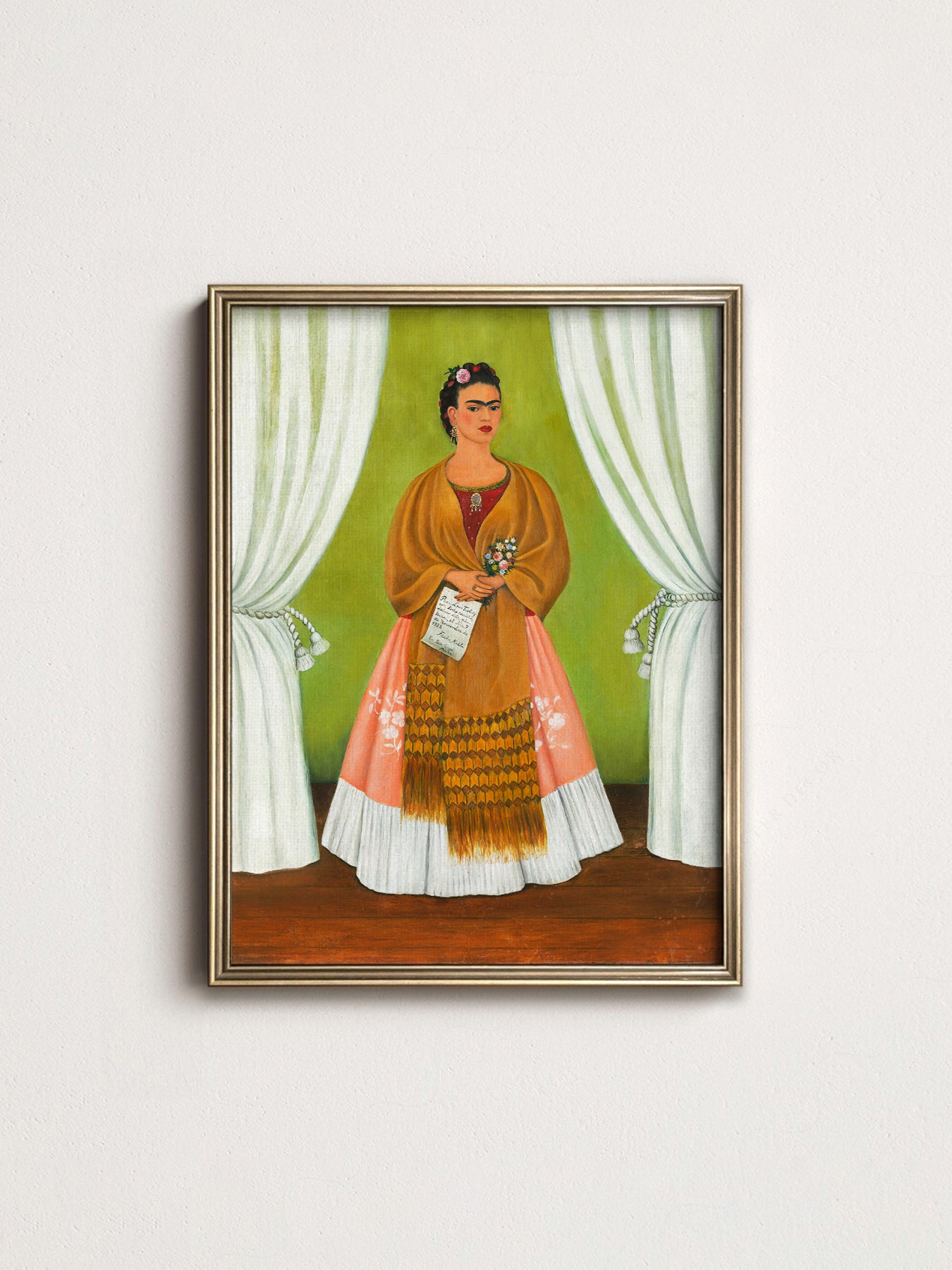 Frida Kahlo Self-Portrait Art Print – Mexican Folk Art – exhibition poster wall art