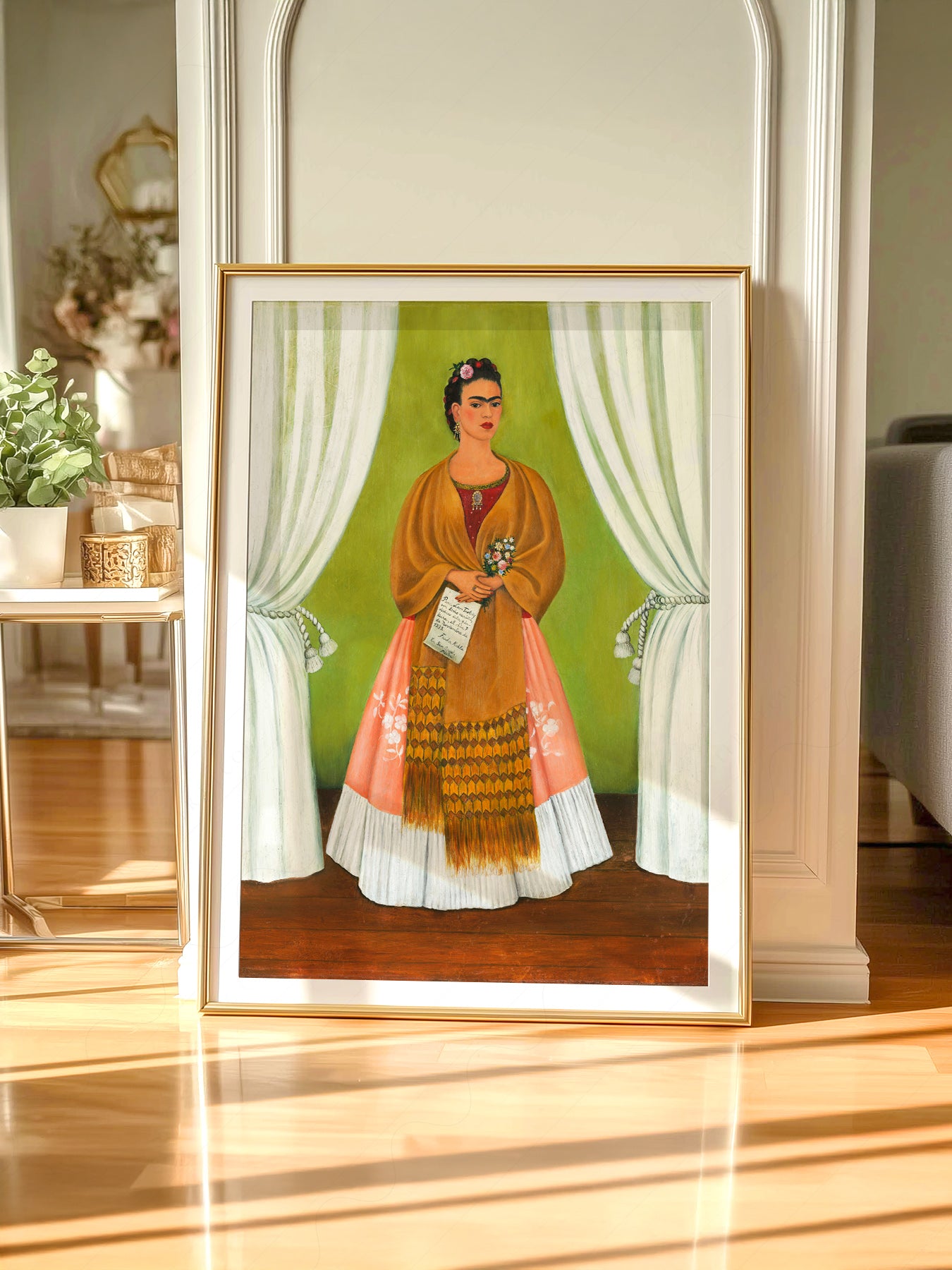 Frida Kahlo Self-Portrait Art Print – Mexican Folk Art – gallery wall art poster