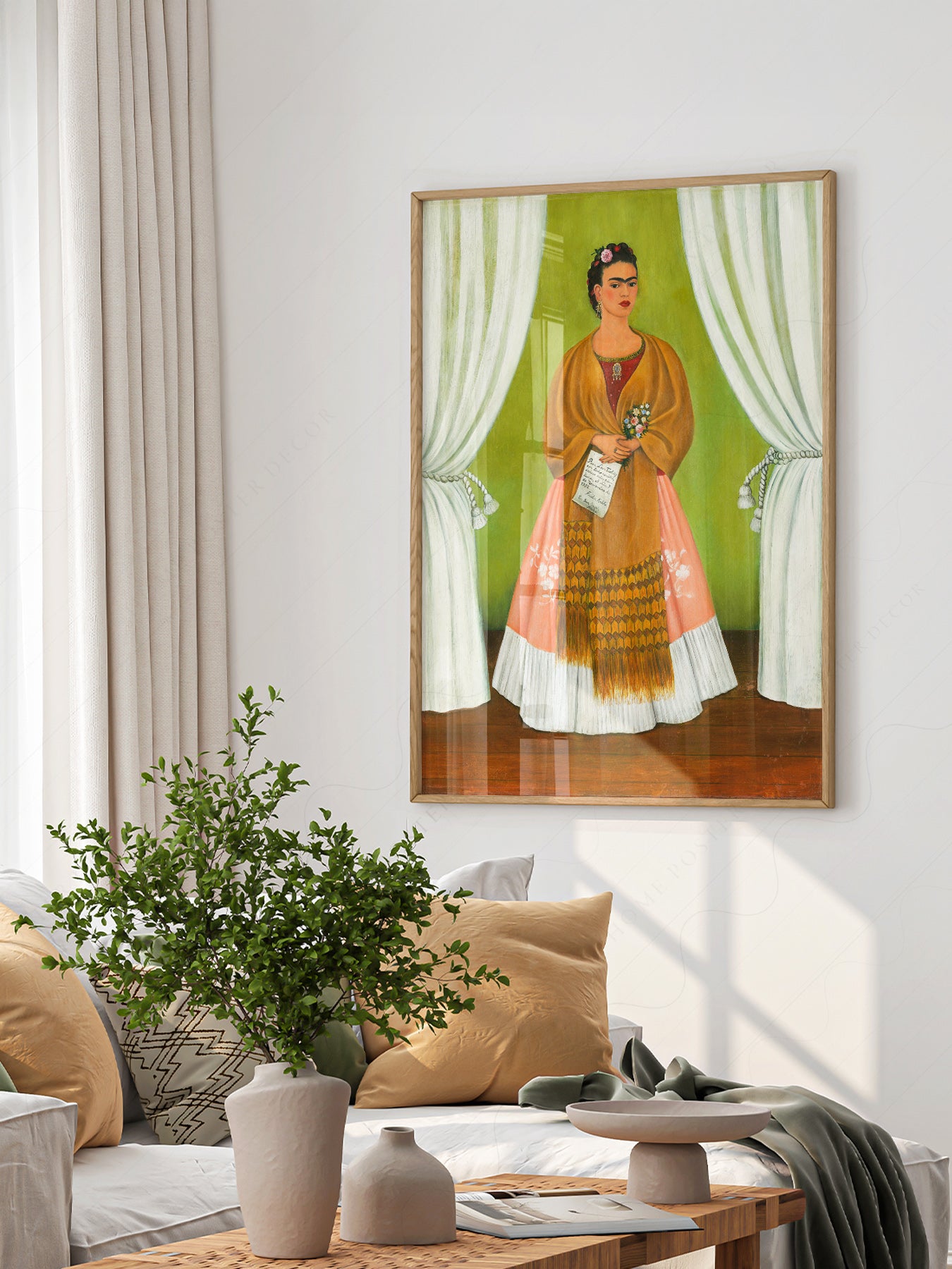 Frida Kahlo Self-Portrait Art Print – Mexican Folk Art – archival paper art print