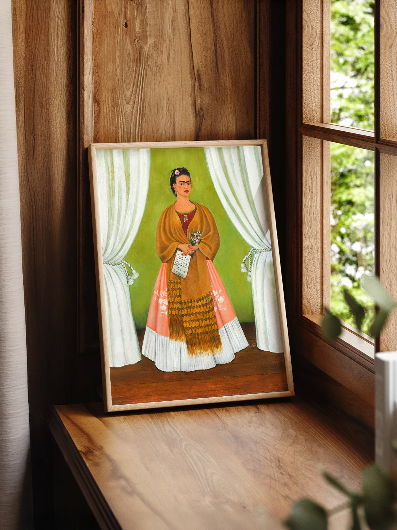 Frida Kahlo Self-Portrait Art Print – Mexican Folk Art – art poster for living room