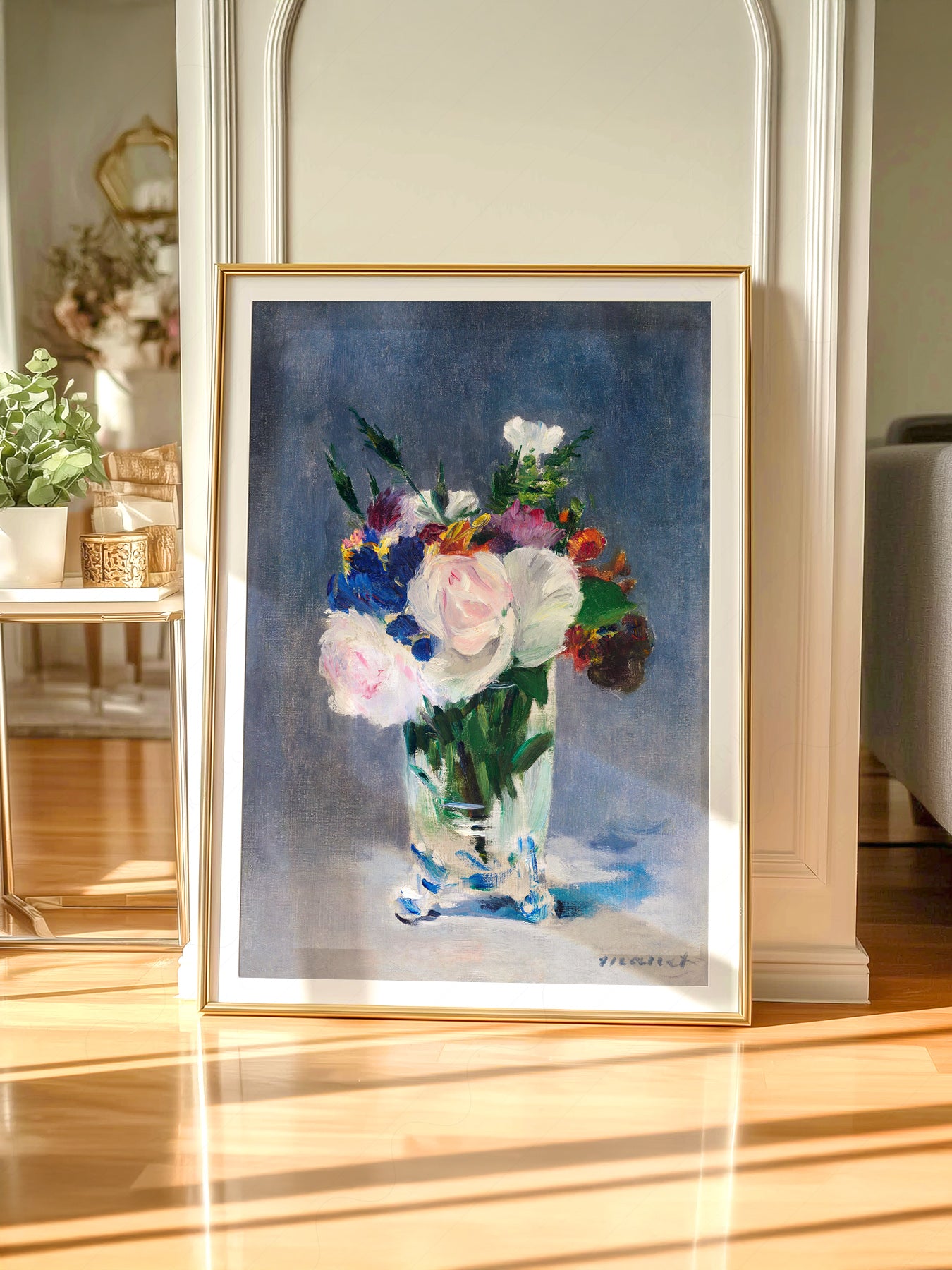 Gallery wall featuring Édouard Manet Flowers in a Crystal Vase fine art print