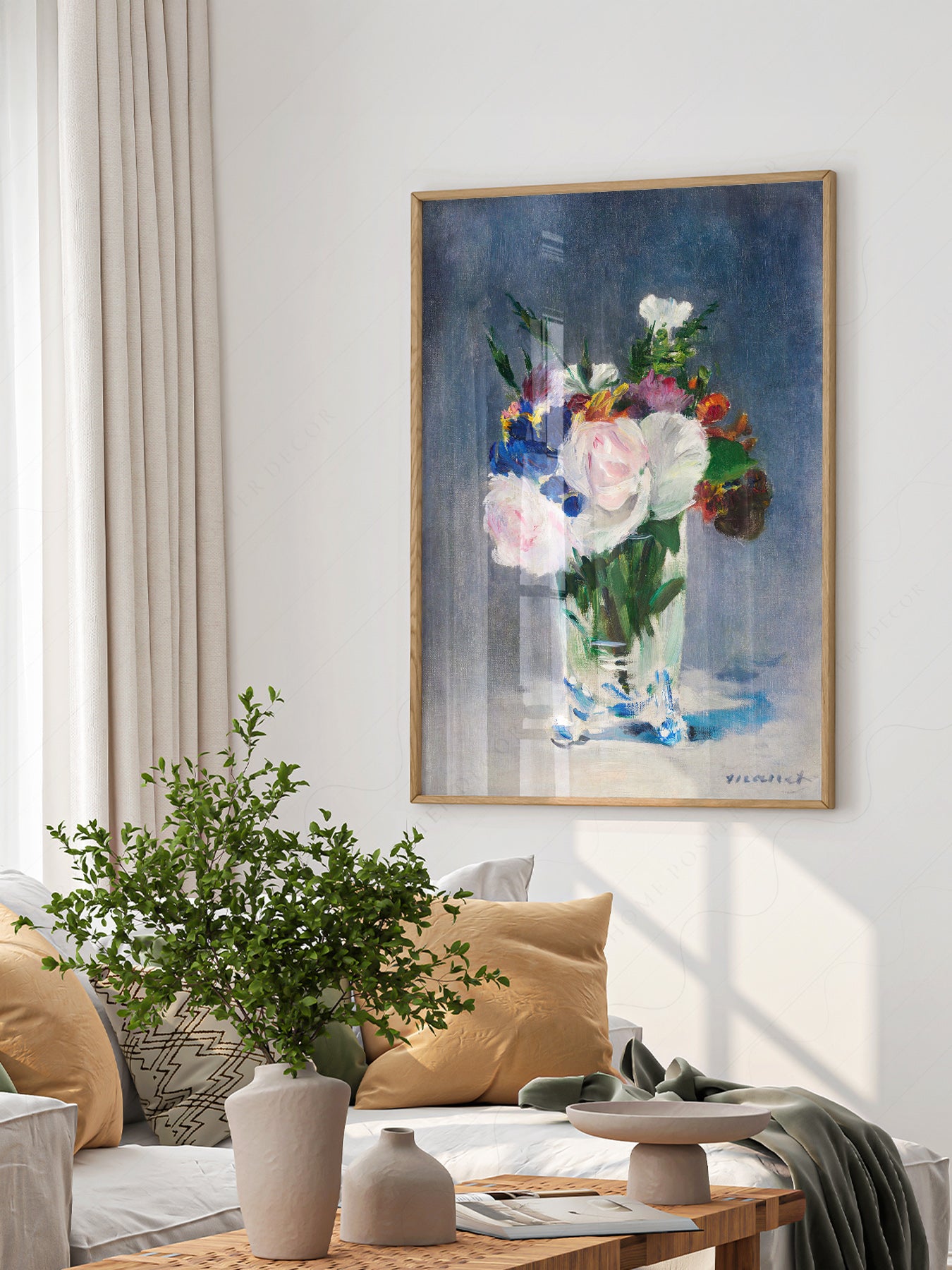 Close-up of Édouard Manet Flowers in a Crystal Vase archival print on Premium Matte Paper